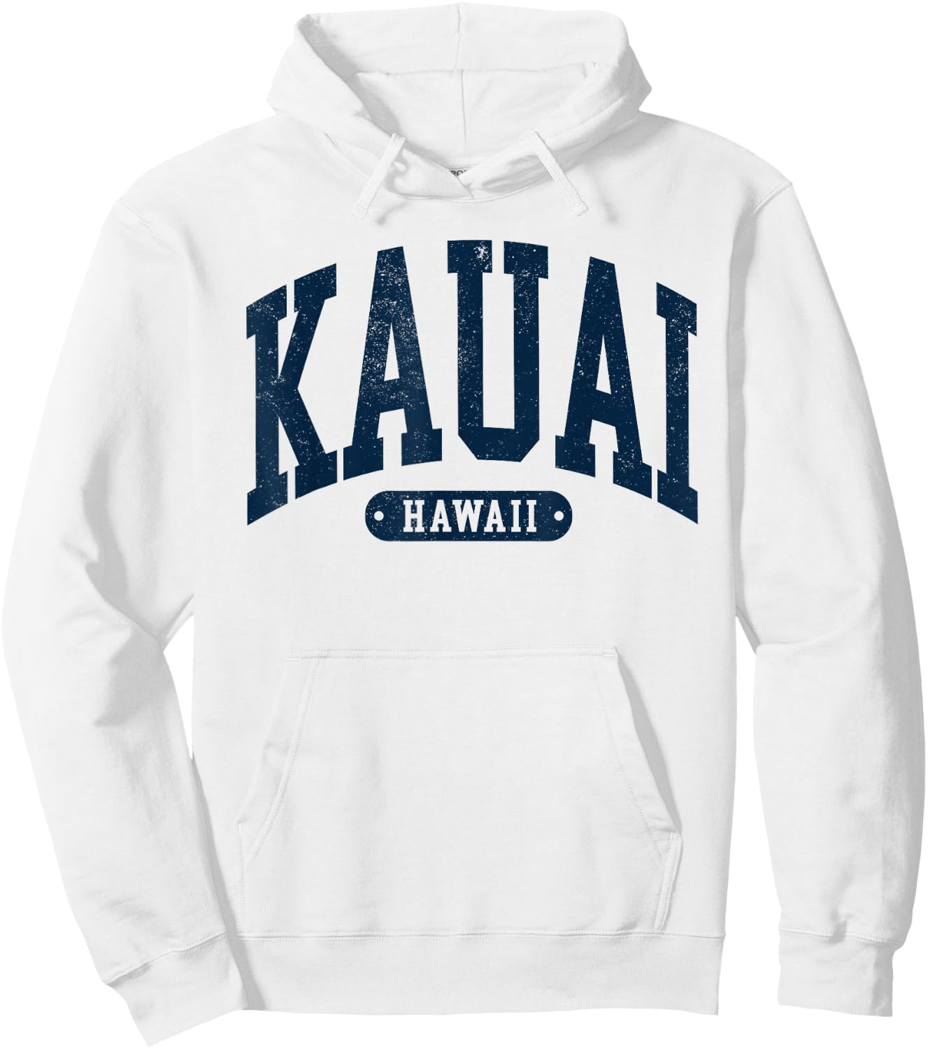 Vintage Kauai Hawaii Distressed Retro Beach Vacation Hoodie - Hoodie | White