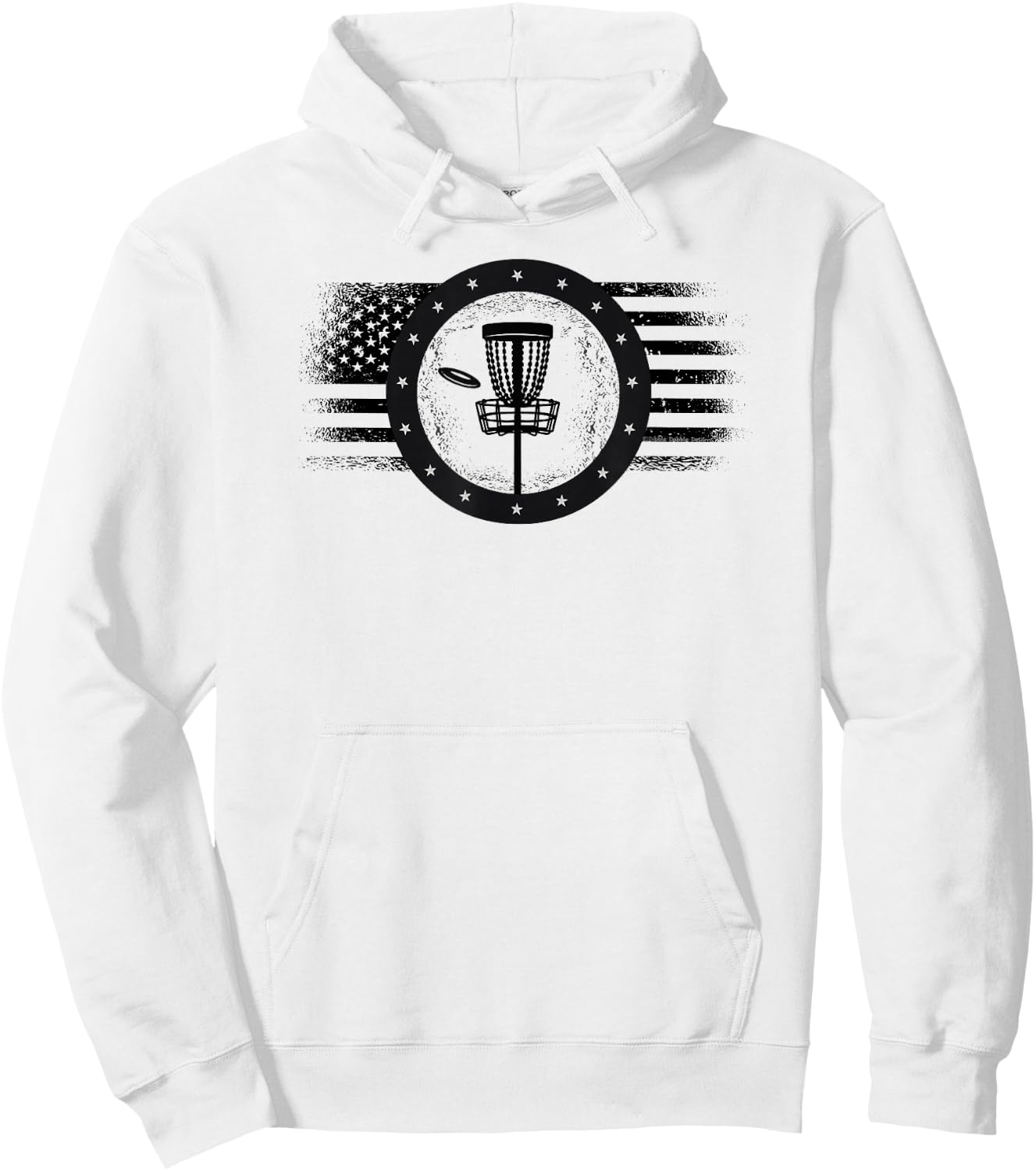 Cool Disc Golf Sport USA Grunge Flag - Disc Golf Hoodie - Hoodie | White