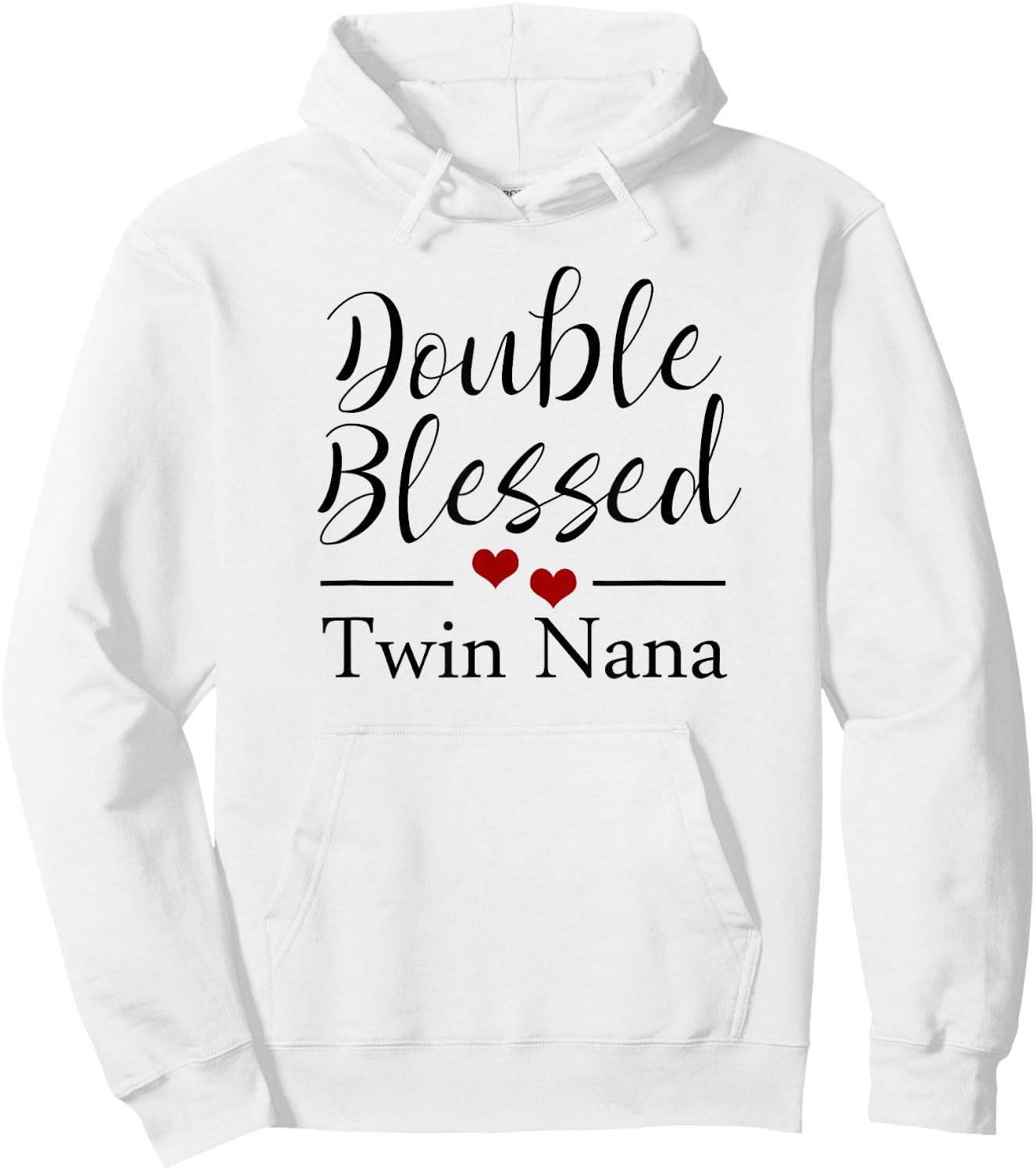 Double Blessed Twin Nana Red Hearts Hoodie - Hoodie | White