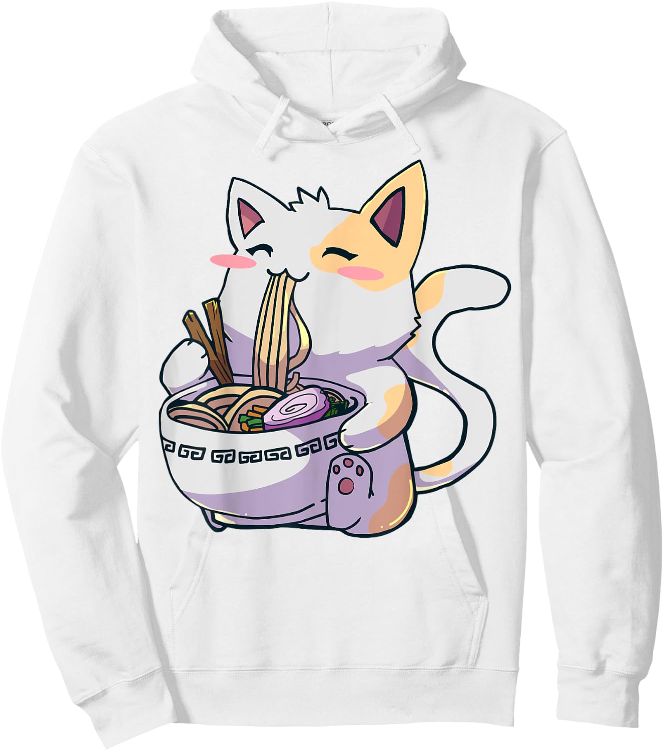 Ramen Cat Kawaii Anime Japanese Gift Hoodie - Hoodie | White