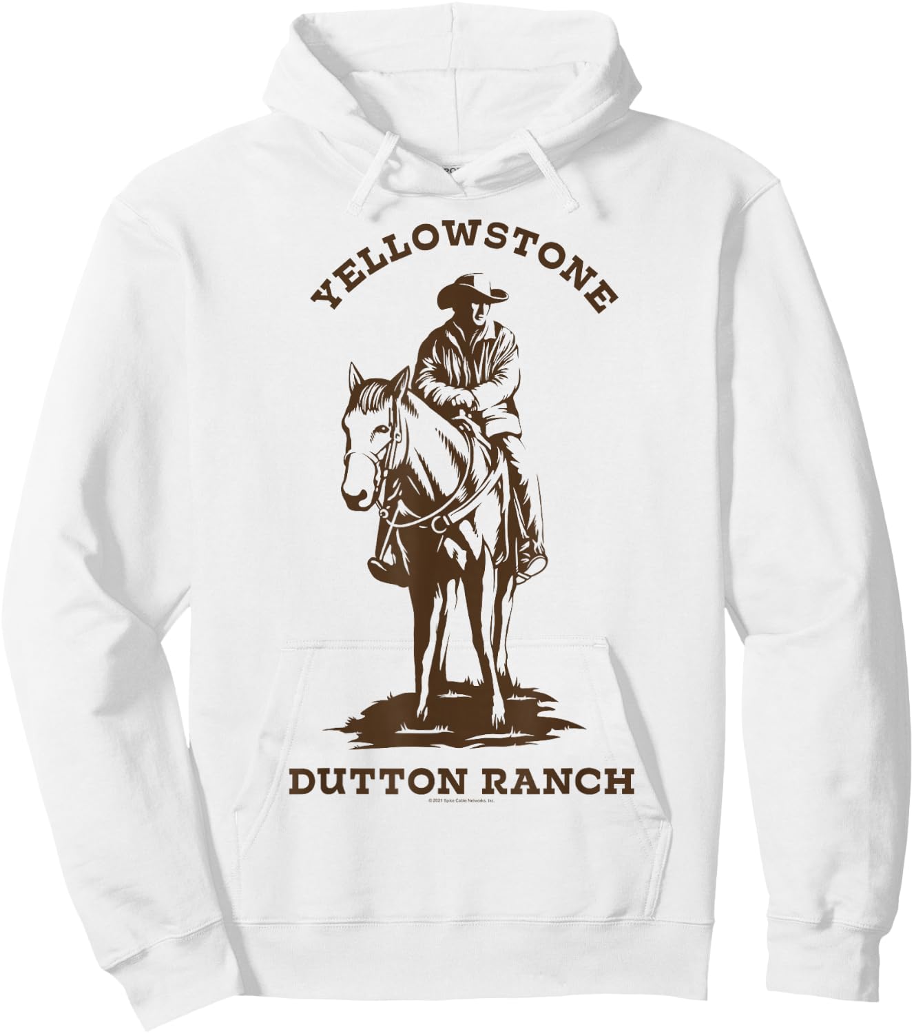 Yellowstone Dutton Ranch Cowboy Western Logo Hoodie - Hoodie | White