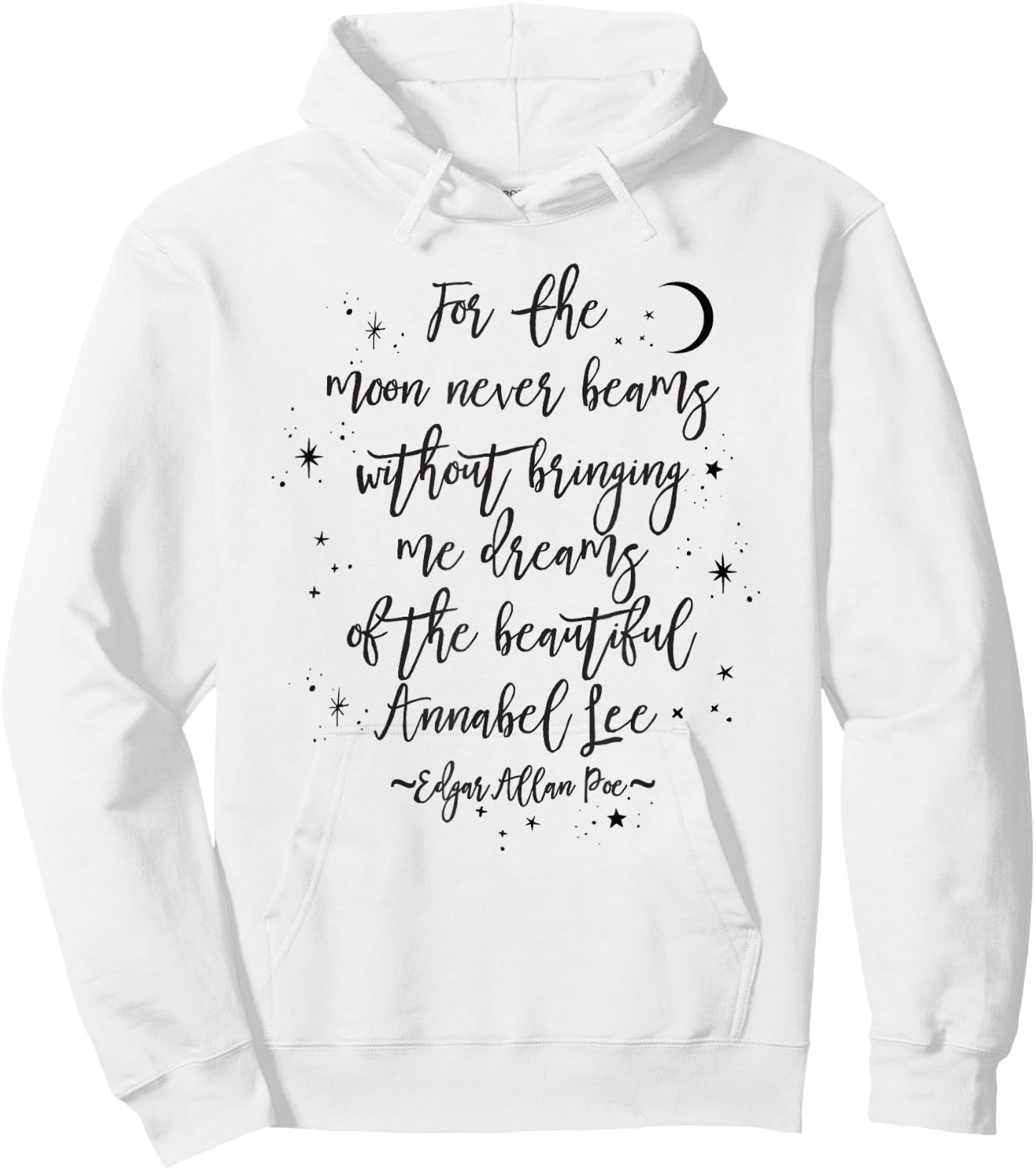 Annabel Lee Poem Quote, Gothic Edgar Allan Poe Bookworm Gift Hoodie - Hoodie | White