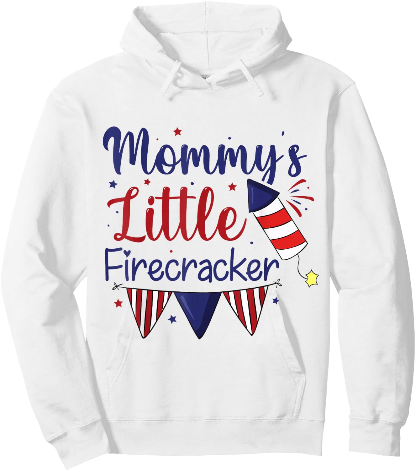 Cute 4th of July Mommy's Little Firecracker Kids Toddlers Hoodie - Hoodie | White