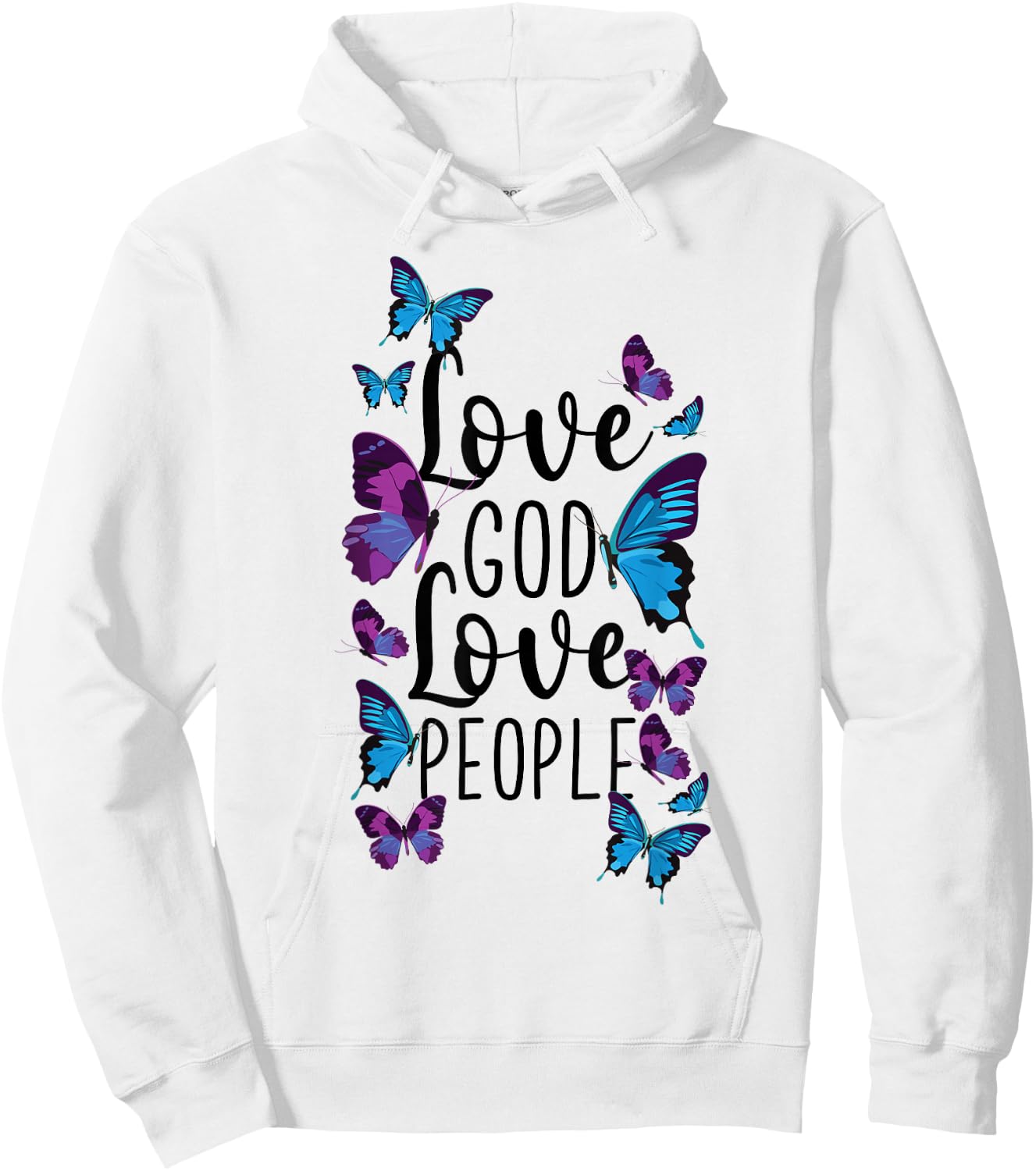 Christian Bible Verse Quote Butterfly Love God Love People Hoodie - Hoodie | White