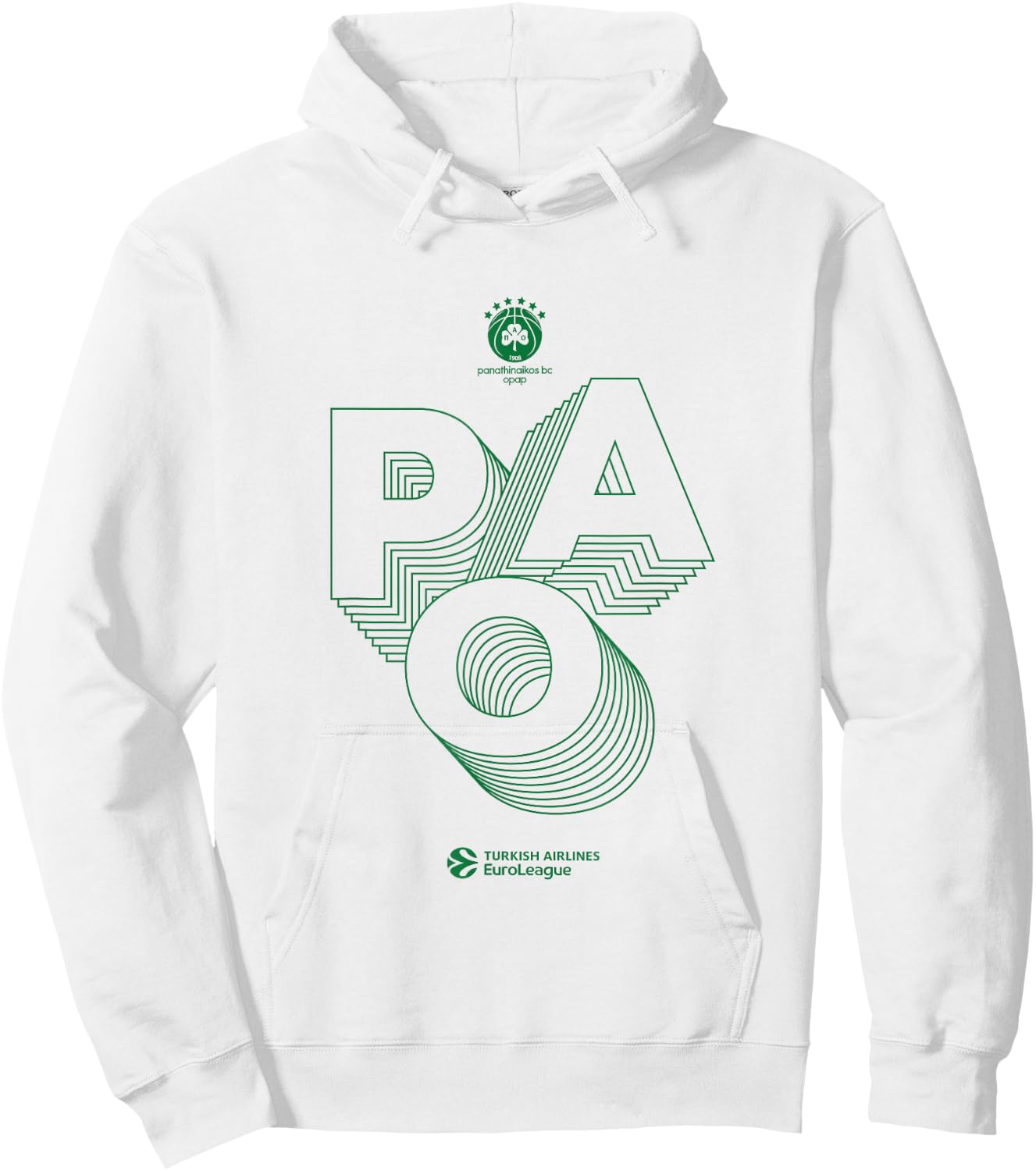 Panathinaikos Collection Green Logo Hoodie - Hoodie | White