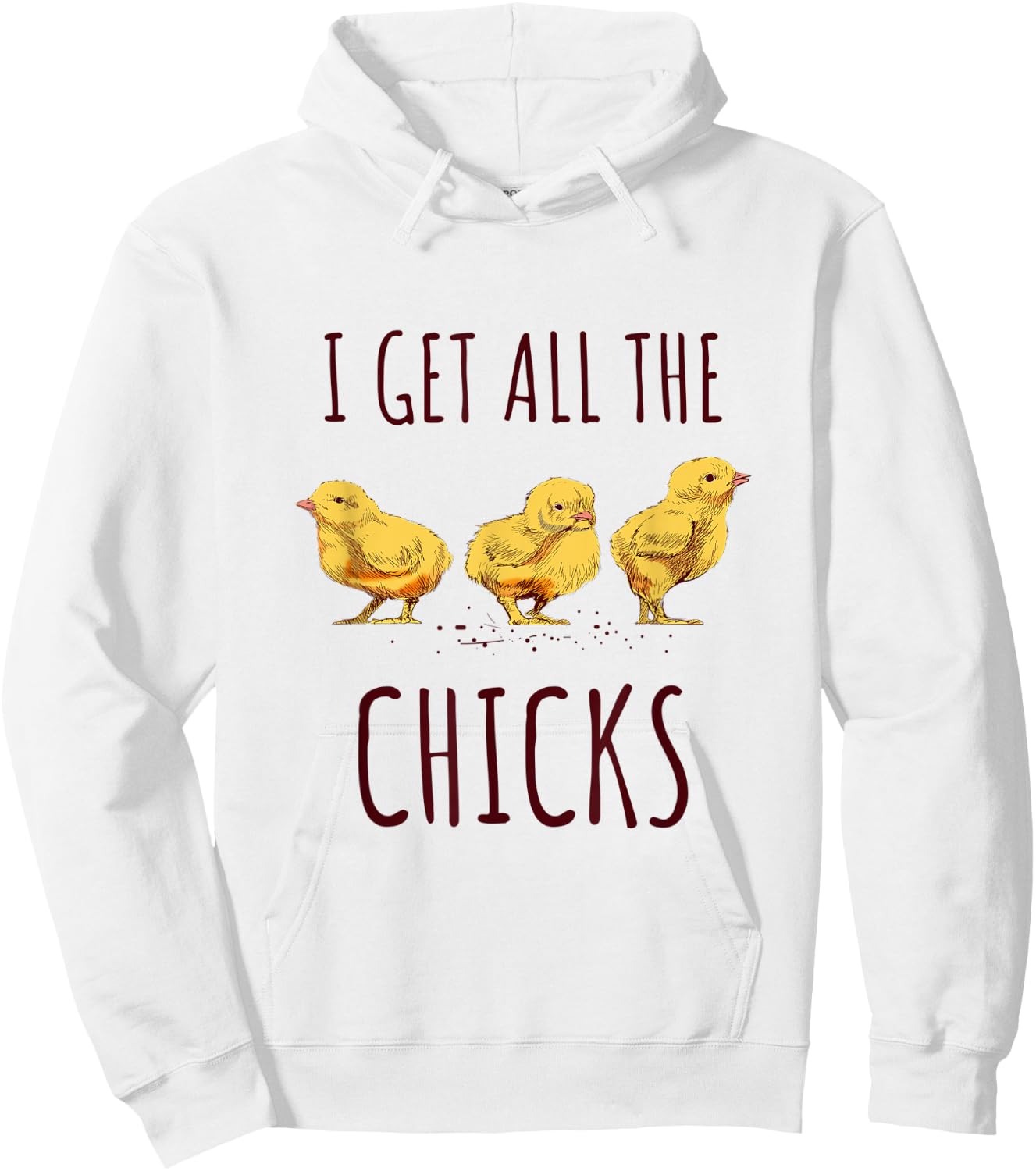 I get all the chicks Funny Chicken Lover Kids Women Hoodie - Hoodie | White