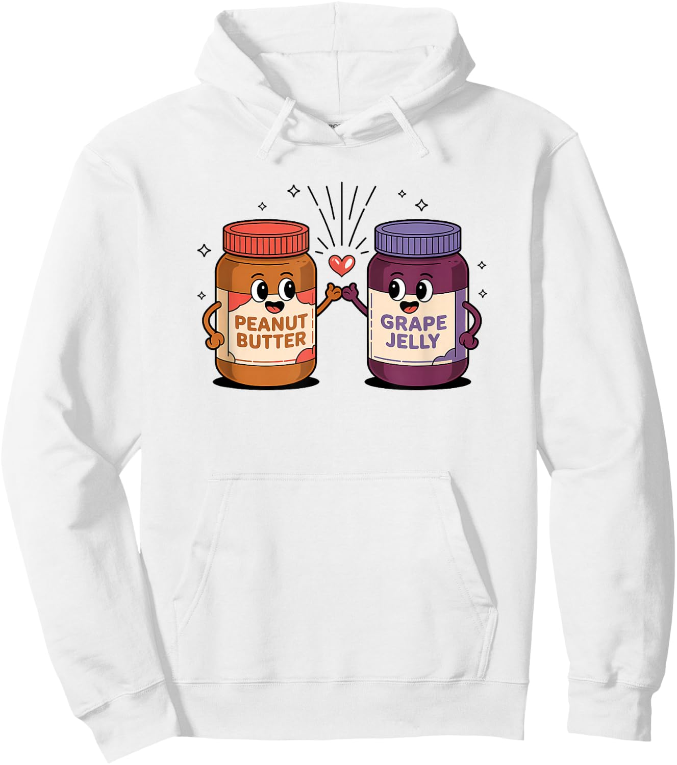 Peanut Butter Jelly best friends love cute kids Hoodie - Hoodie | White