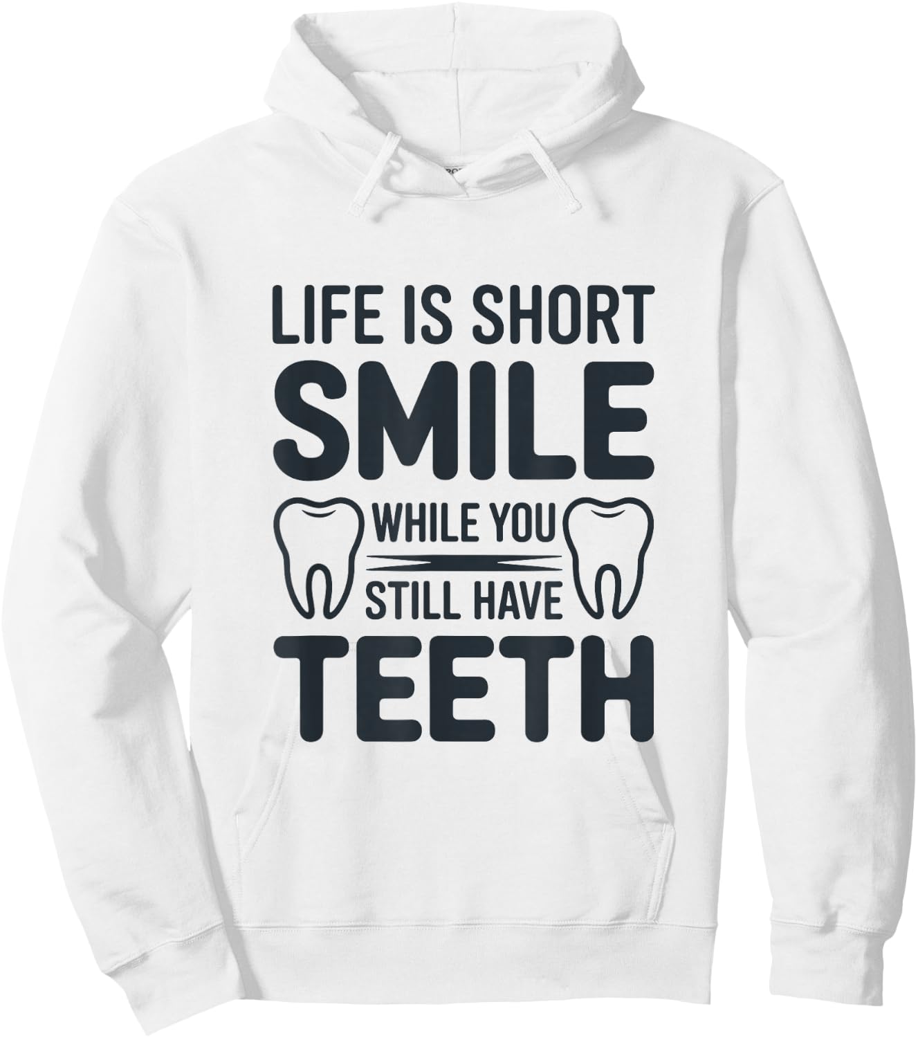 Funny Dental Humor Graphic with Teeth Illustrations Hoodie - Hoodie | White