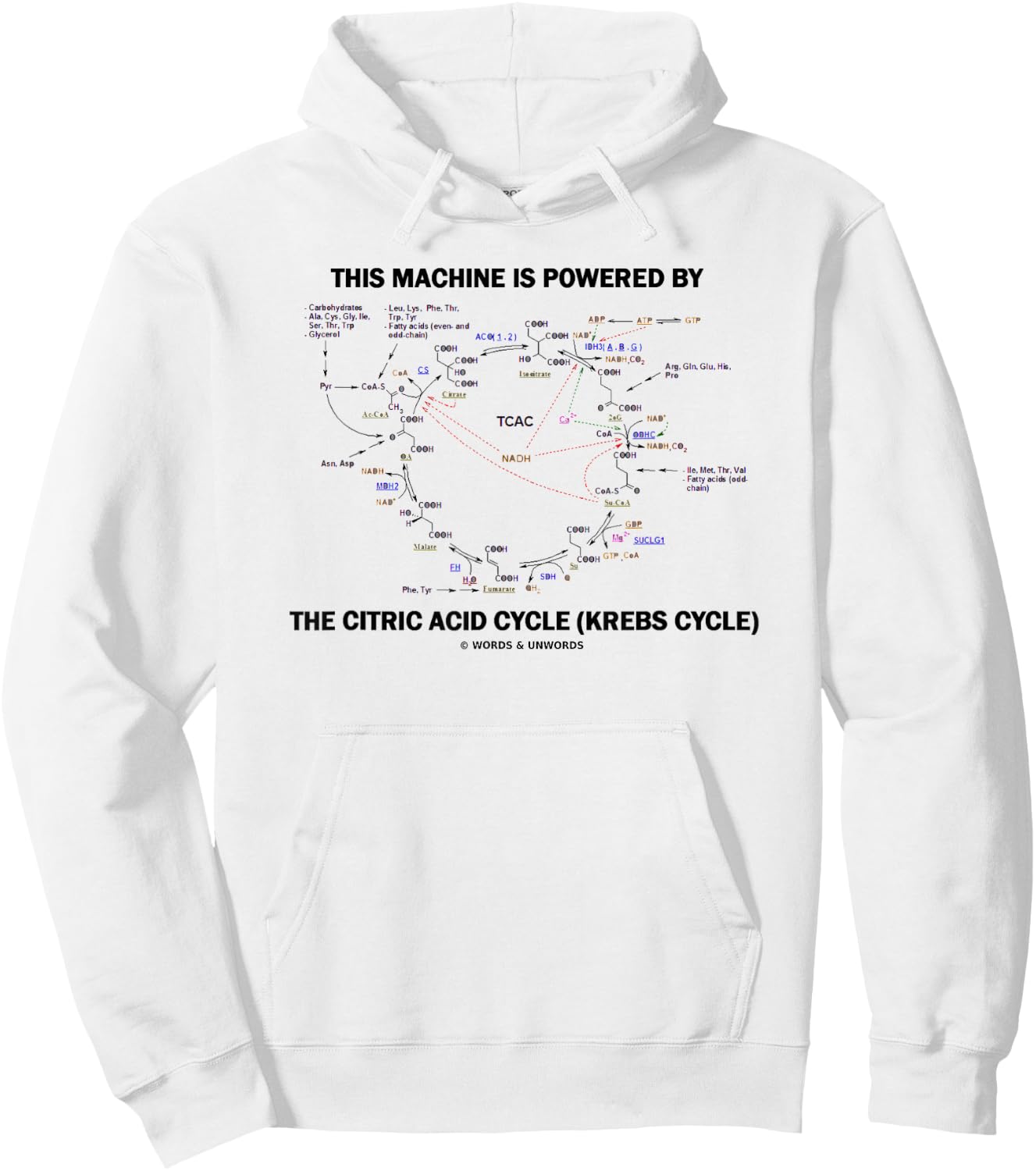 This Machine Is Powered By The Citric Acid Cycle Krebs Cycle Hoodie - Hoodie | White