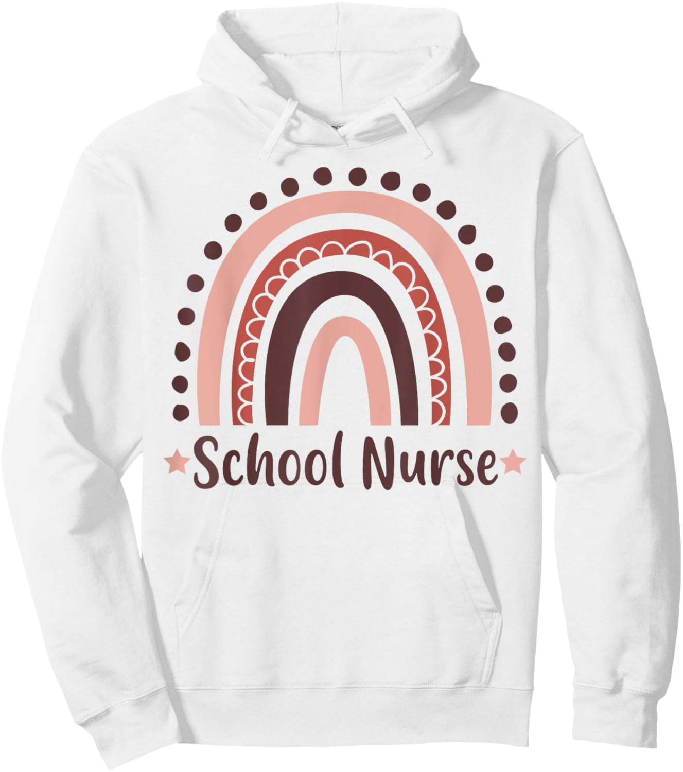 School Nurse Boho Rainbow apparel Cute Teaching Hoodie - Hoodie | White