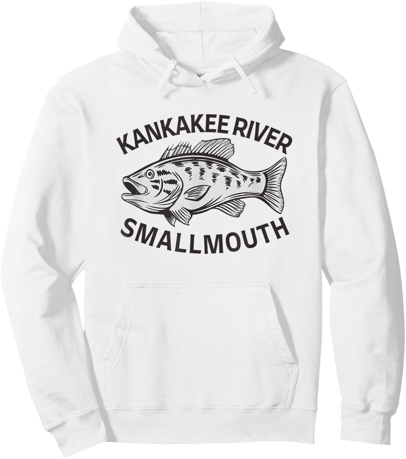 Kankakee River Bass Fishing Hoodie - Hoodie | White
