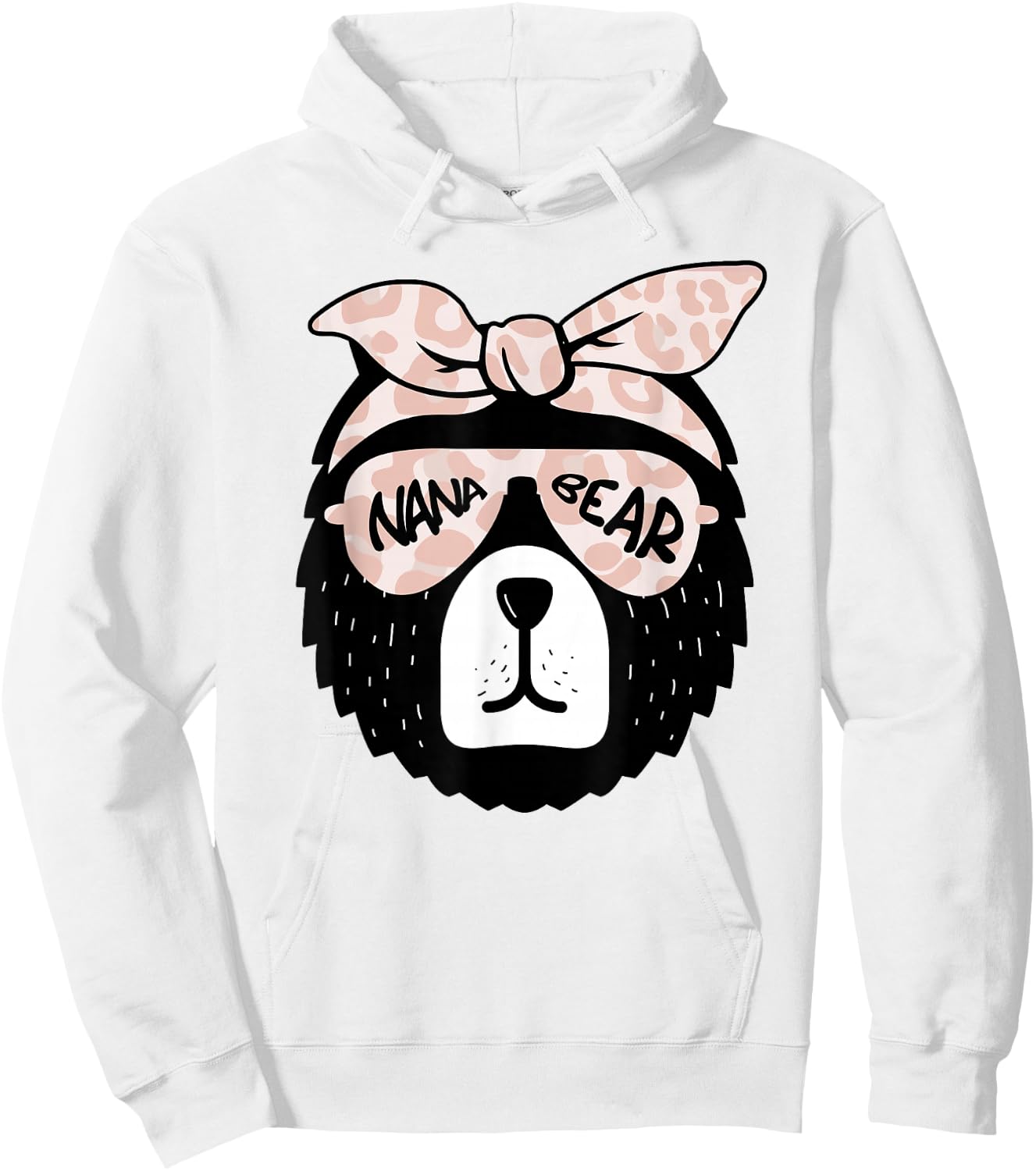 Cute Nana Bear Face Sunglasses Mother Mom Mommy Mother's Day Hoodie - Hoodie | White