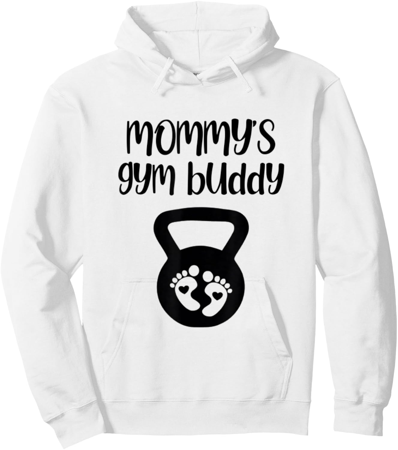 Mommy's Gym Buddy Pregnant Kettlebell Lifting Bodybuilding Hoodie - Hoodie | White
