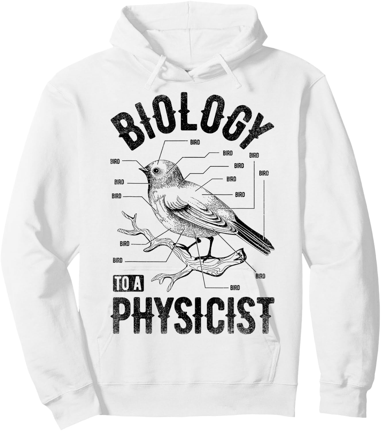 Bird Biology To A Physicist Science Funny Biologist Physics Hoodie - Hoodie | White