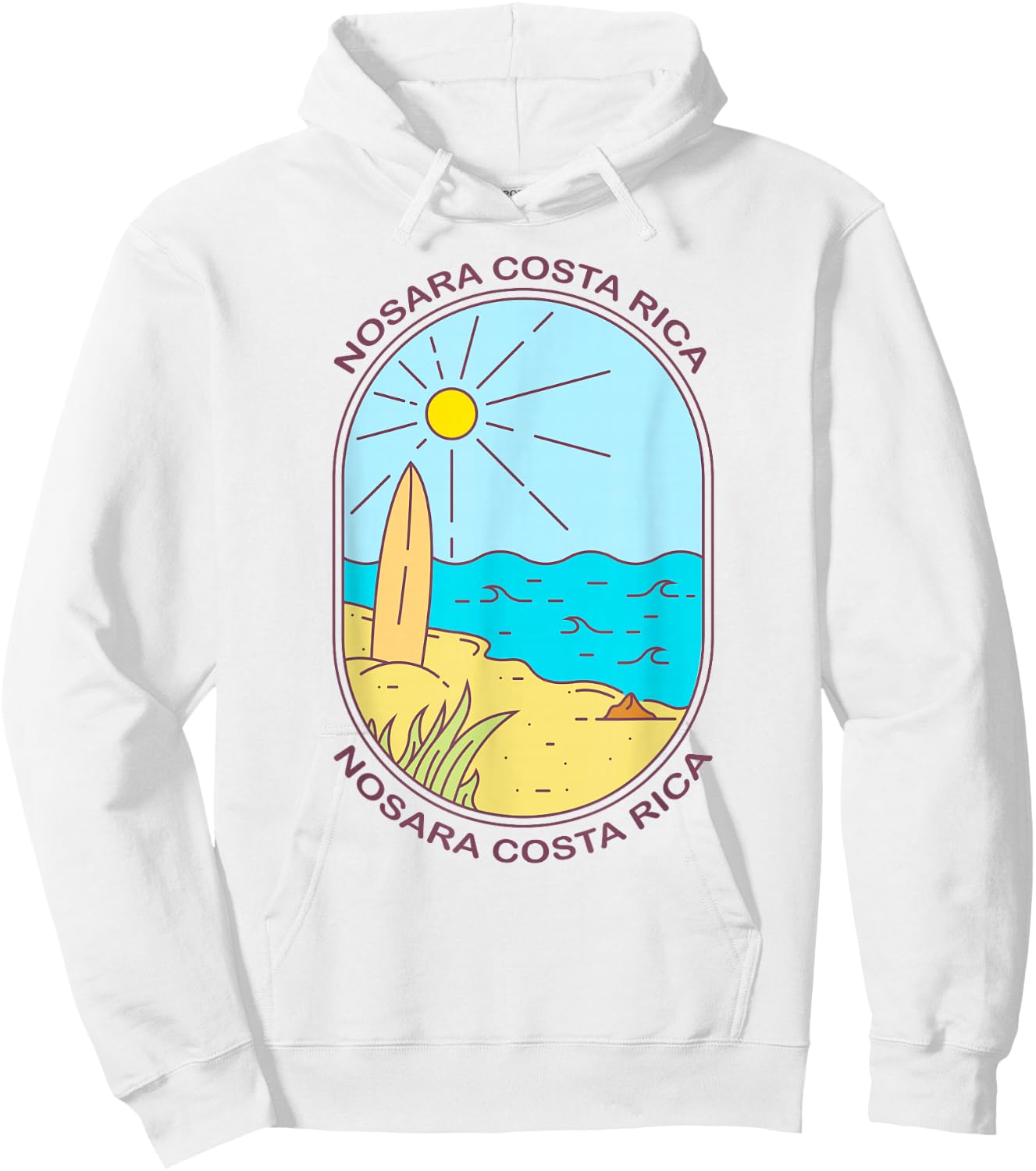 Nosara Costa Rica Beach Surfing Hoodie - Hoodie | White
