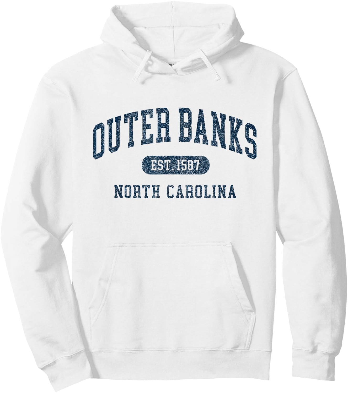 Outer Banks Est 1587 OBX North Carolina NC Vintage Retro Hoodie - Hoodie | White