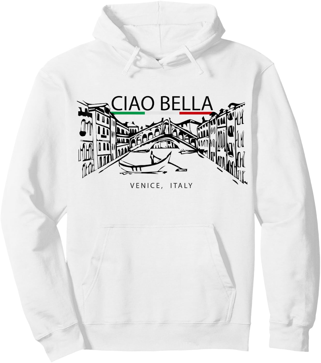 Ciao Bella Vintage Venice Italy Italian Greeting Graphic Hoodie - Hoodie | White