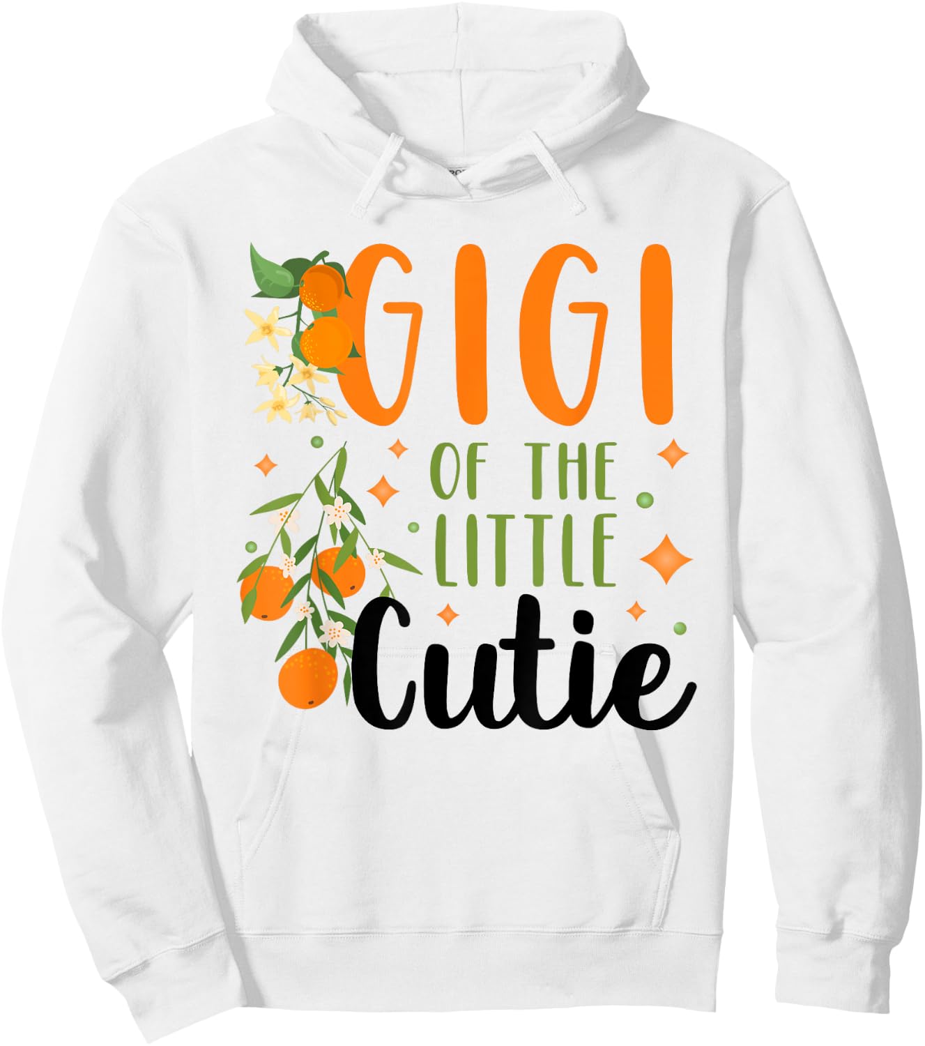 Gigi Little Cutie Baby Shower Orange 1st Birthday Party Hoodie - Hoodie | White