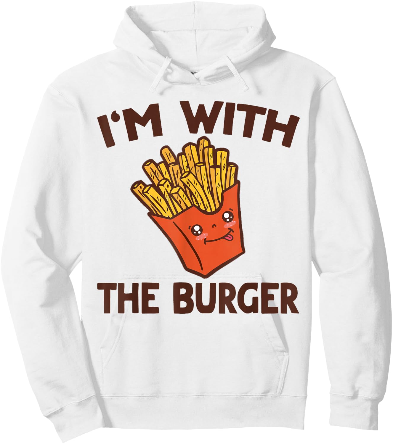 Burger & Fries Matching His & Hers Couples Hoodie - Hoodie | White