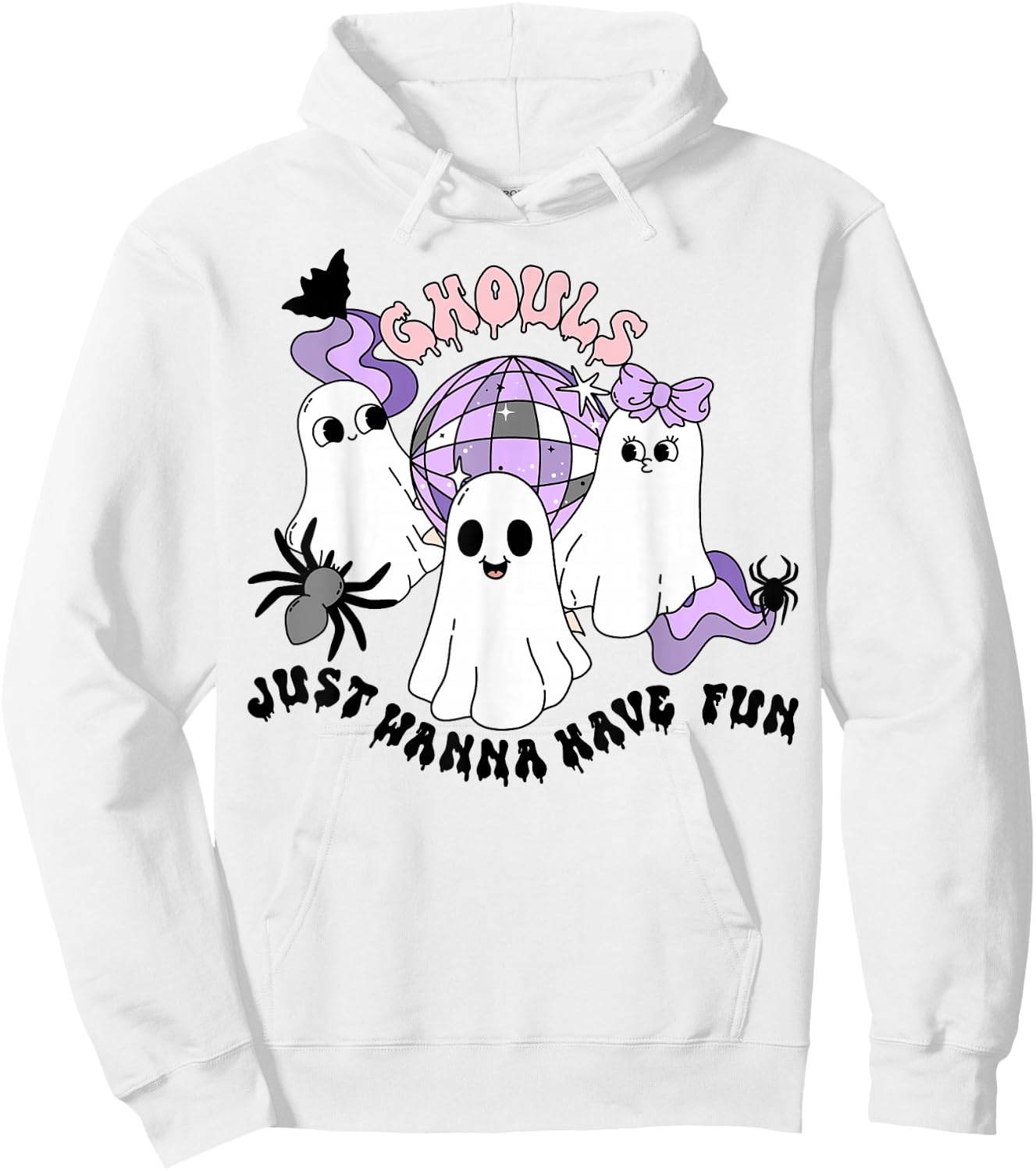 Ghouls Just Wanna Have Fun Groovy Halloween Costume Girls Hoodie - Hoodie | White