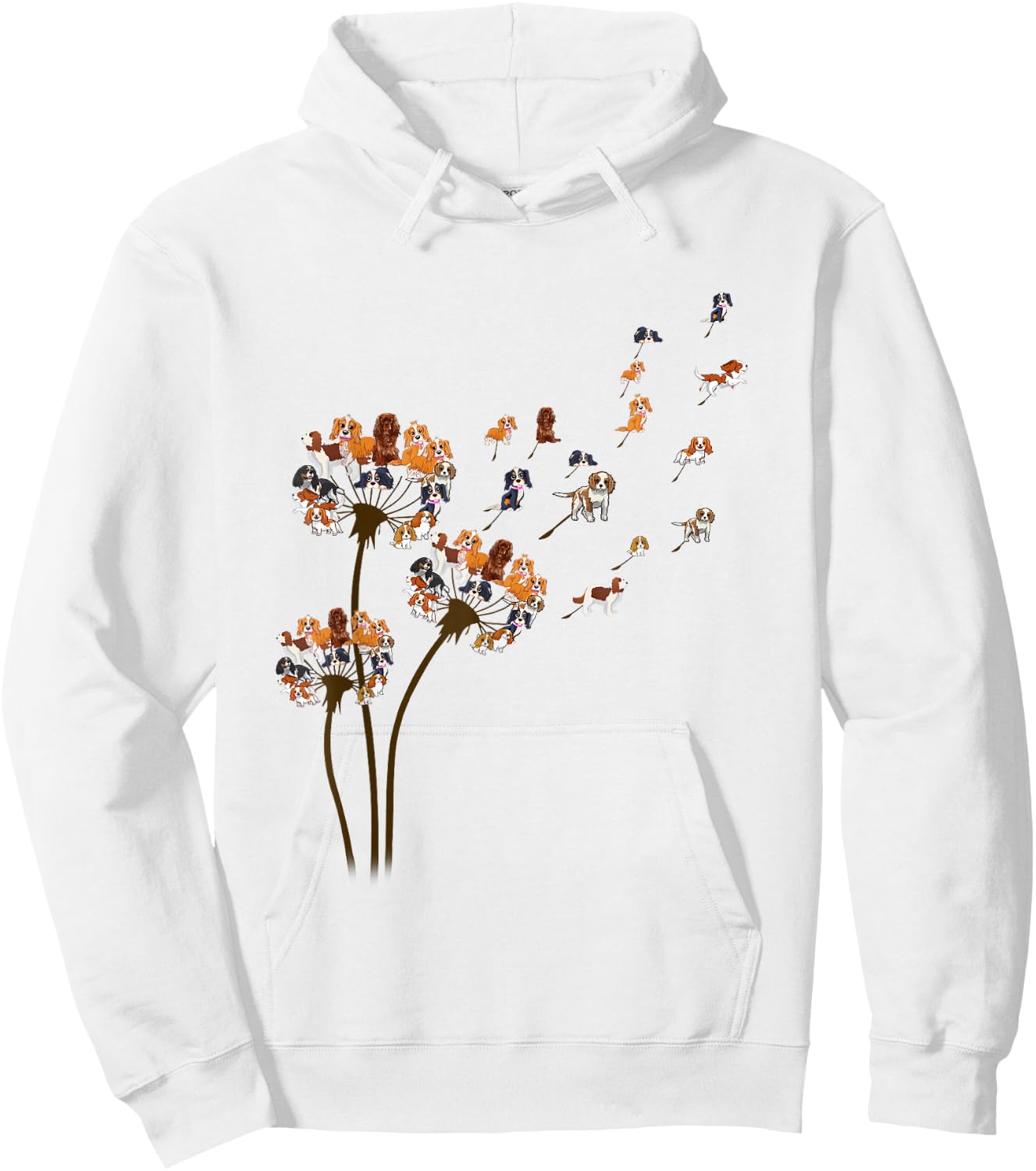 Cavalier King Charles Dandelion Funny Gift Dog Lovers Hoodie - Hoodie | White