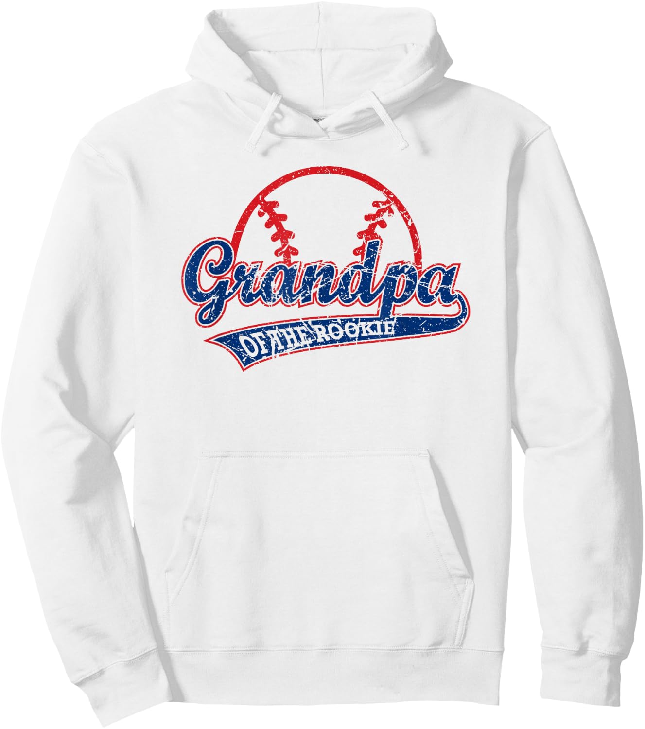 Funny Vintage Baseball Grandpa of the Rookie Hoodie - Hoodie | White