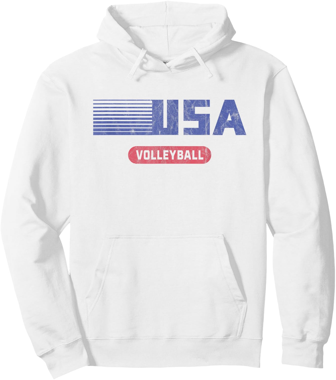 Retro USA 2020 Team American Volleyball Vintage Hoodie - Hoodie | White