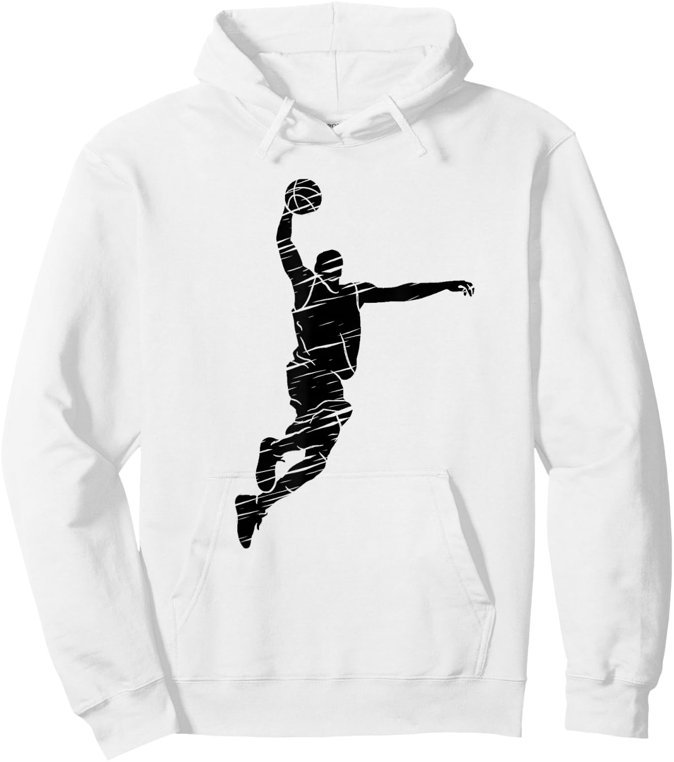 Basketball Player Retro Lines Hoodie - Hoodie | White