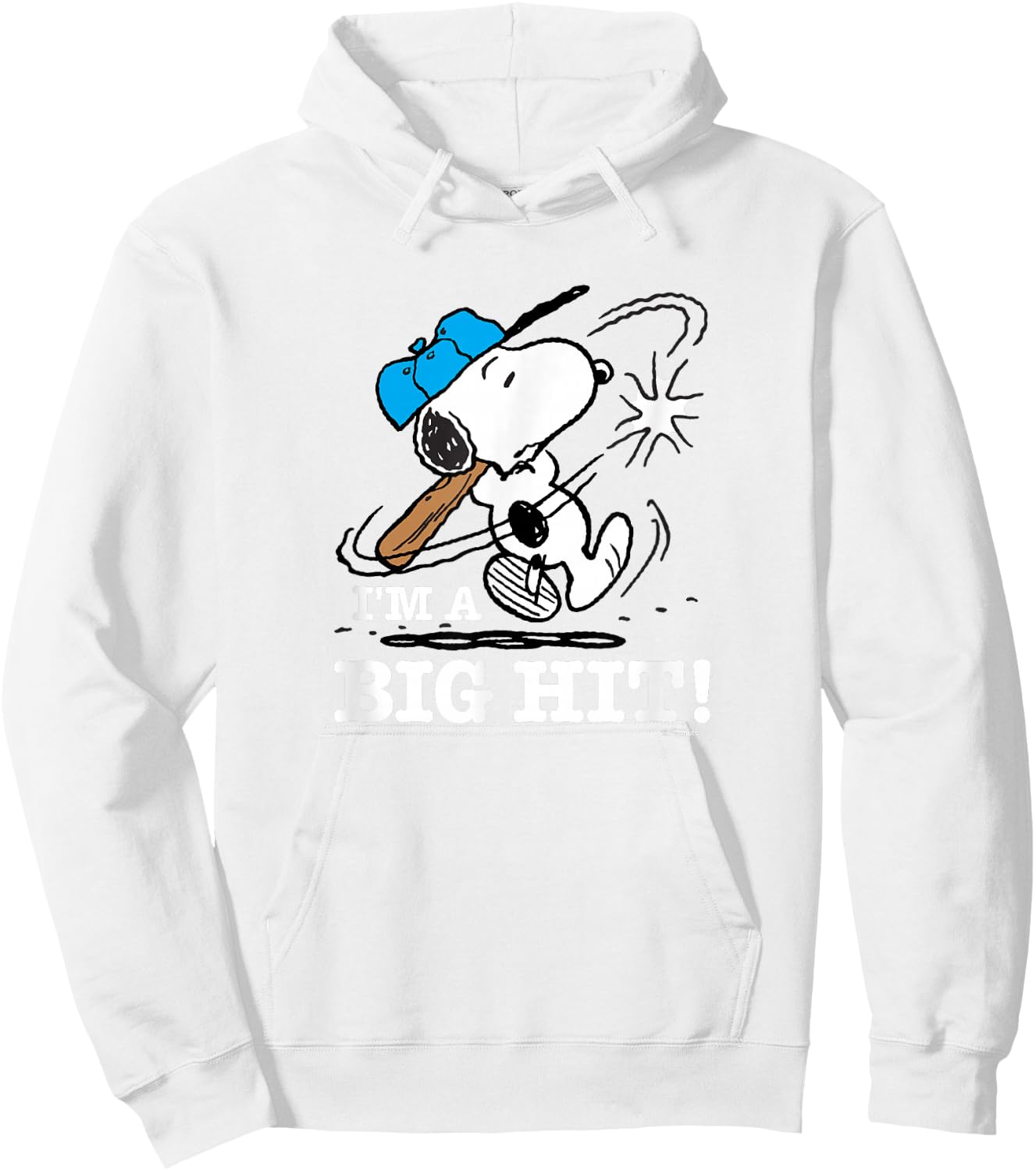 Peanuts - Snoopy Baseball Im A Big Hit Hoodie - Hoodie | White
