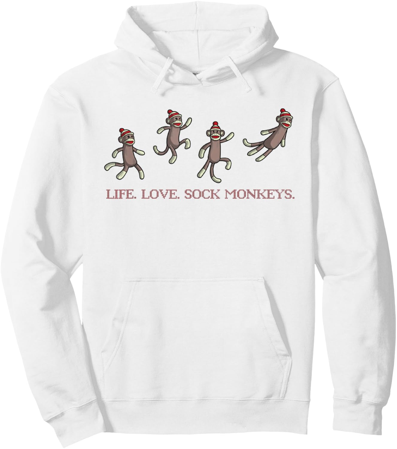 Life. Love. Sock Monkeys. Hoodie - Hoodie | White