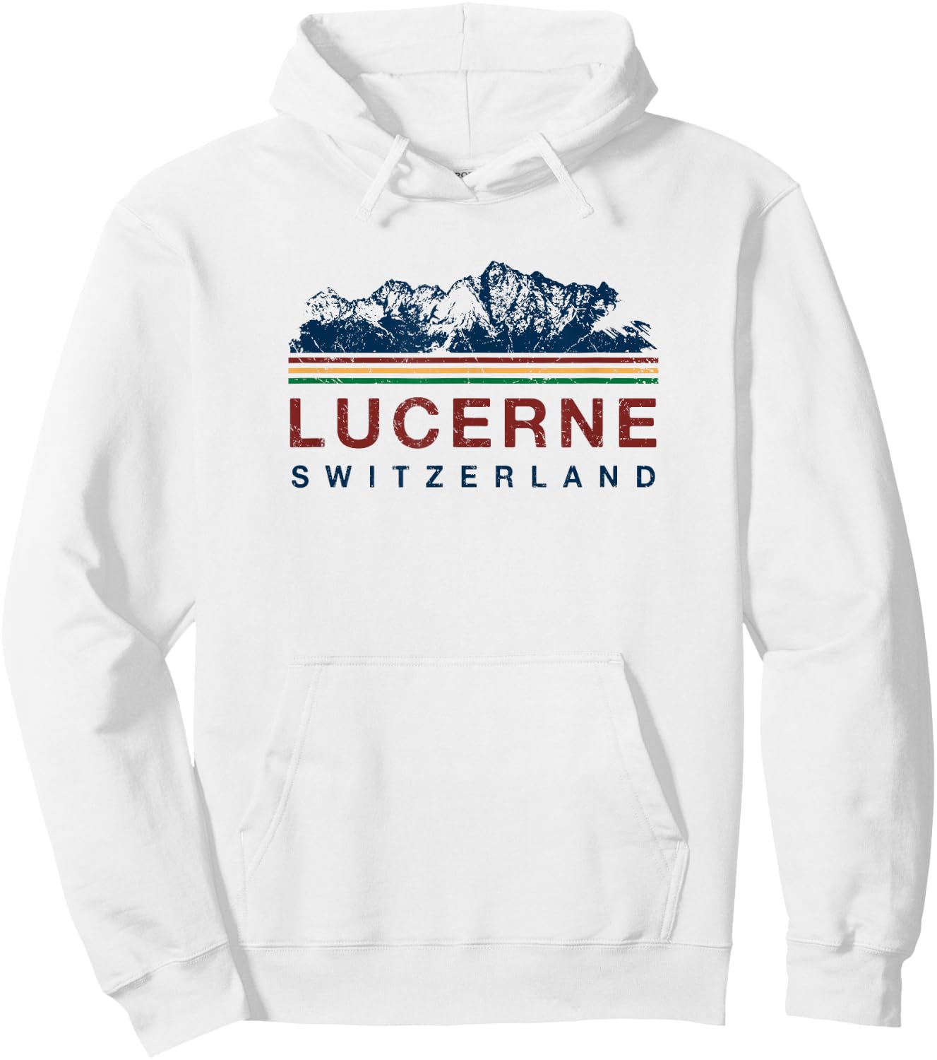 Switzerland Lucerne Swiss Mountain Climbing Retro Hoodie - Hoodie | White