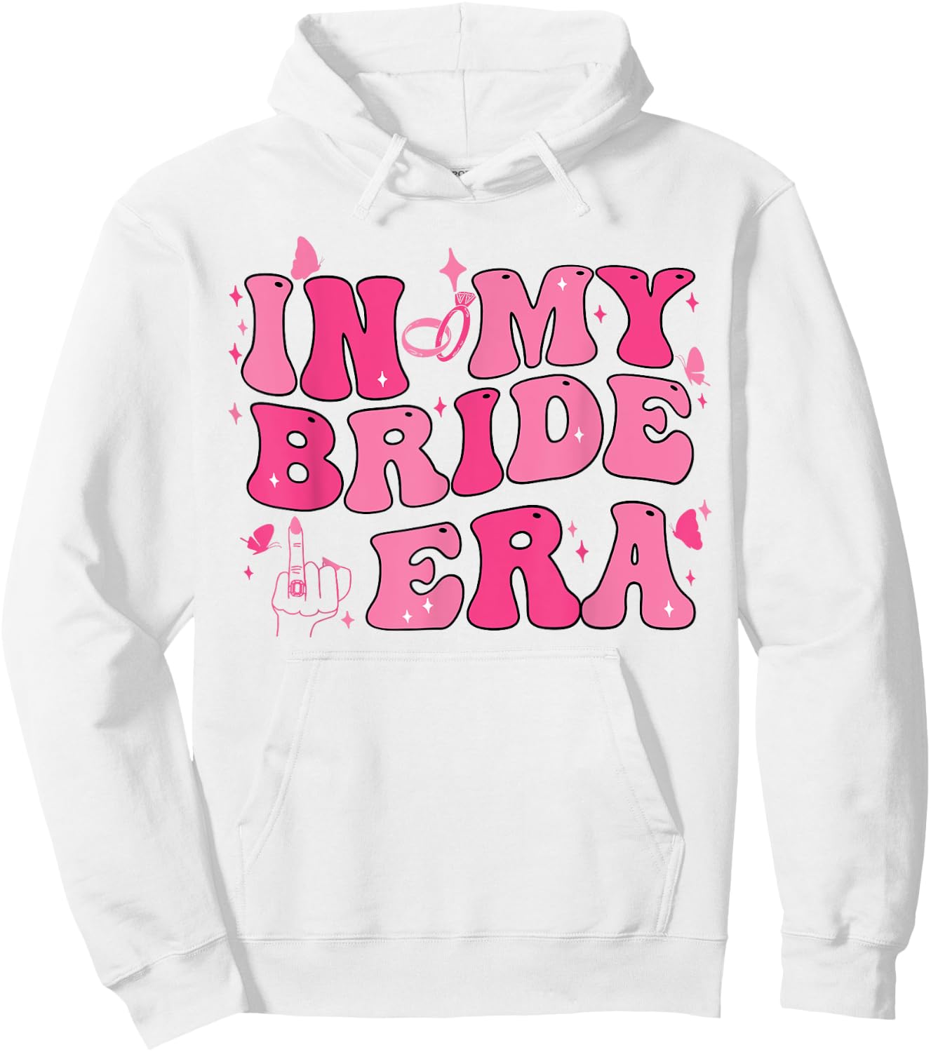 In My Bride Era Groovy Bride Bachelorette Party Bridesmaid Hoodie - Hoodie | White