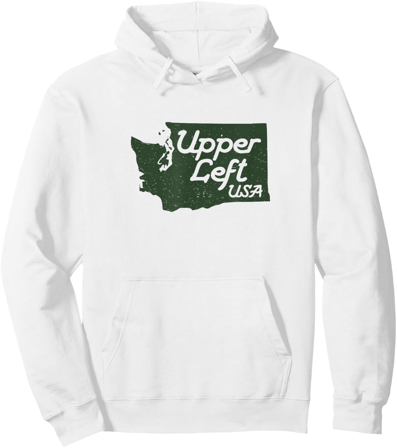 Upper Left USA T Shirt PNW Pacific Northwest Hoodie - Hoodie | White