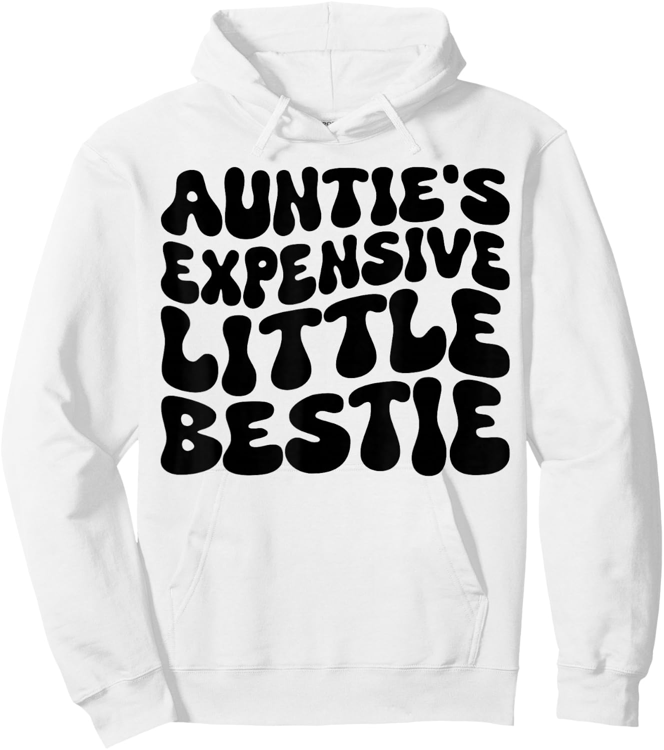 Auntie's Expensive Little Bestie, Groovy New Aunt Nephew Hoodie - Hoodie | White