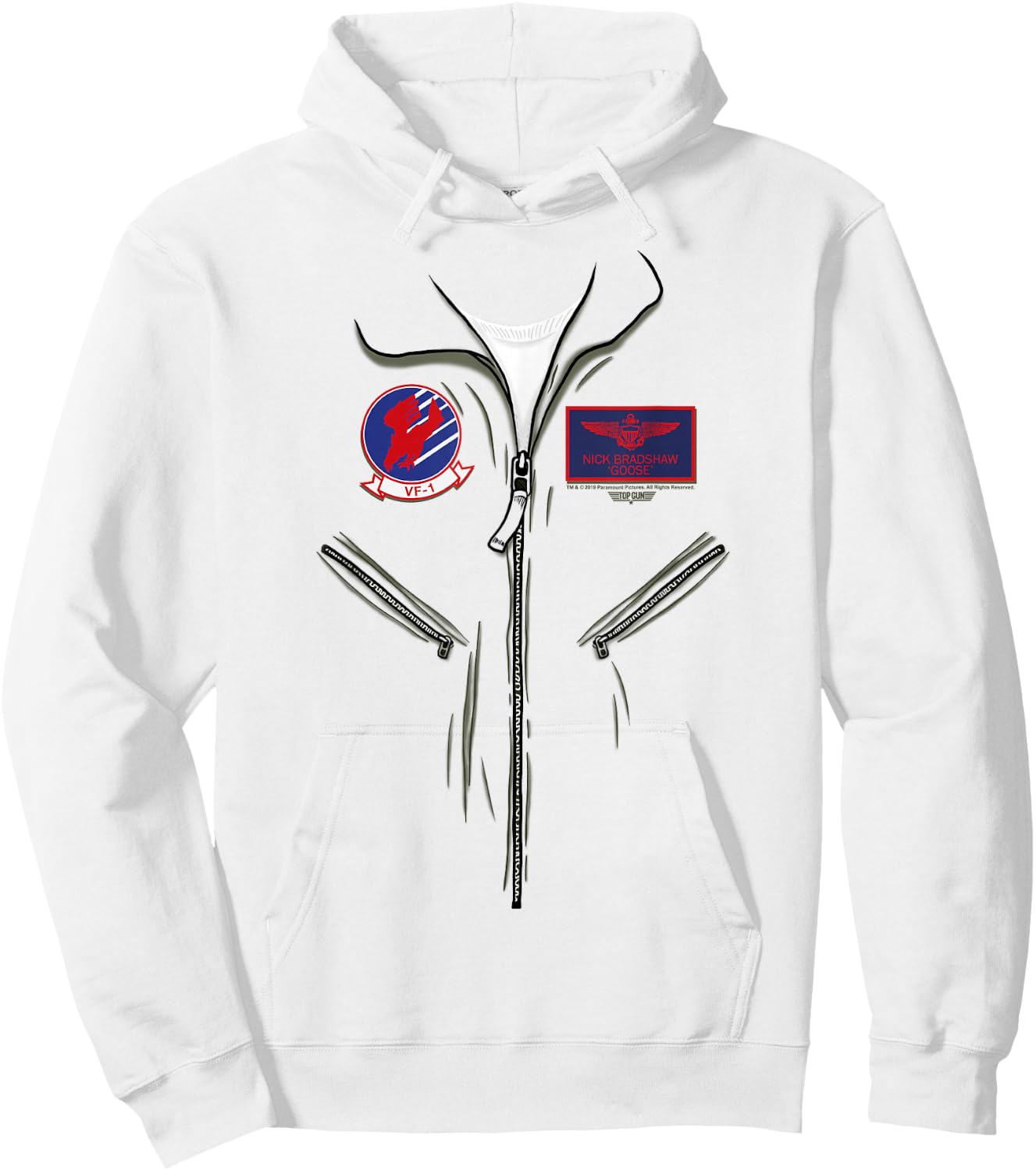 Top Gun Halloween Goose Pilot Costume Hoodie - Hoodie | White
