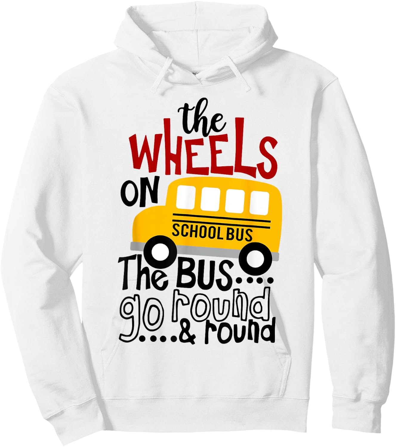 Back To School Funny The WHEELS On The BUS Toddler Kids Boys Hoodie - Hoodie | White