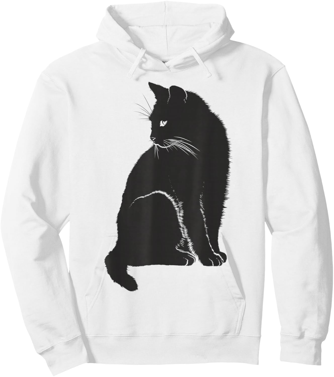 Minimalist Cute Black Cat Owner Feline Art Kitten Lover Small Hoodie - Hoodie | White