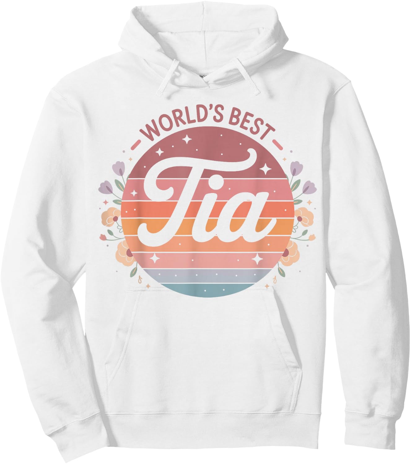 World's Best Tia Spanish Aunt Floral Flowers Hoodie - Hoodie | White