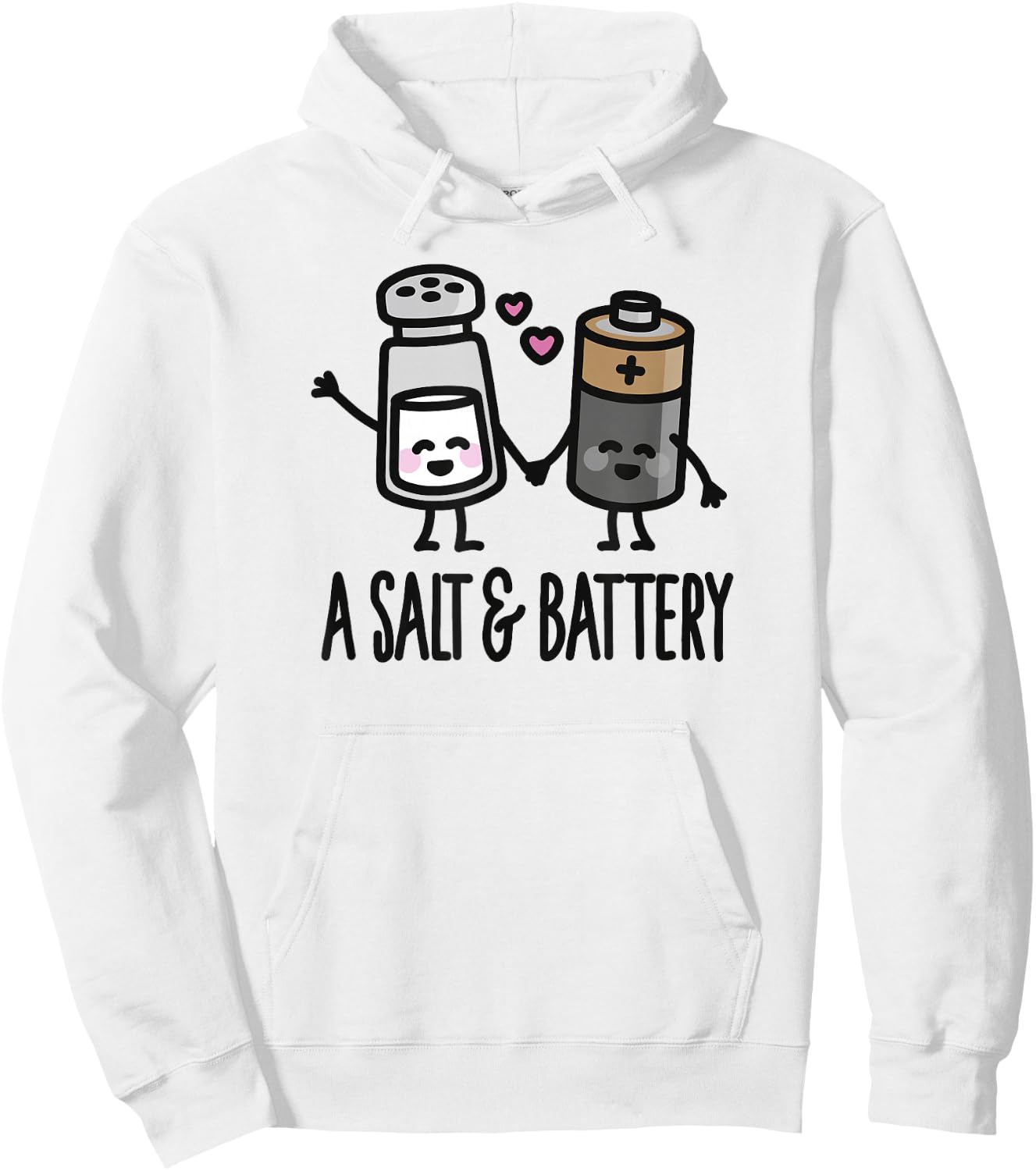 Funny A salt and battery / Assault and battery pun Hoodie - Hoodie | White
