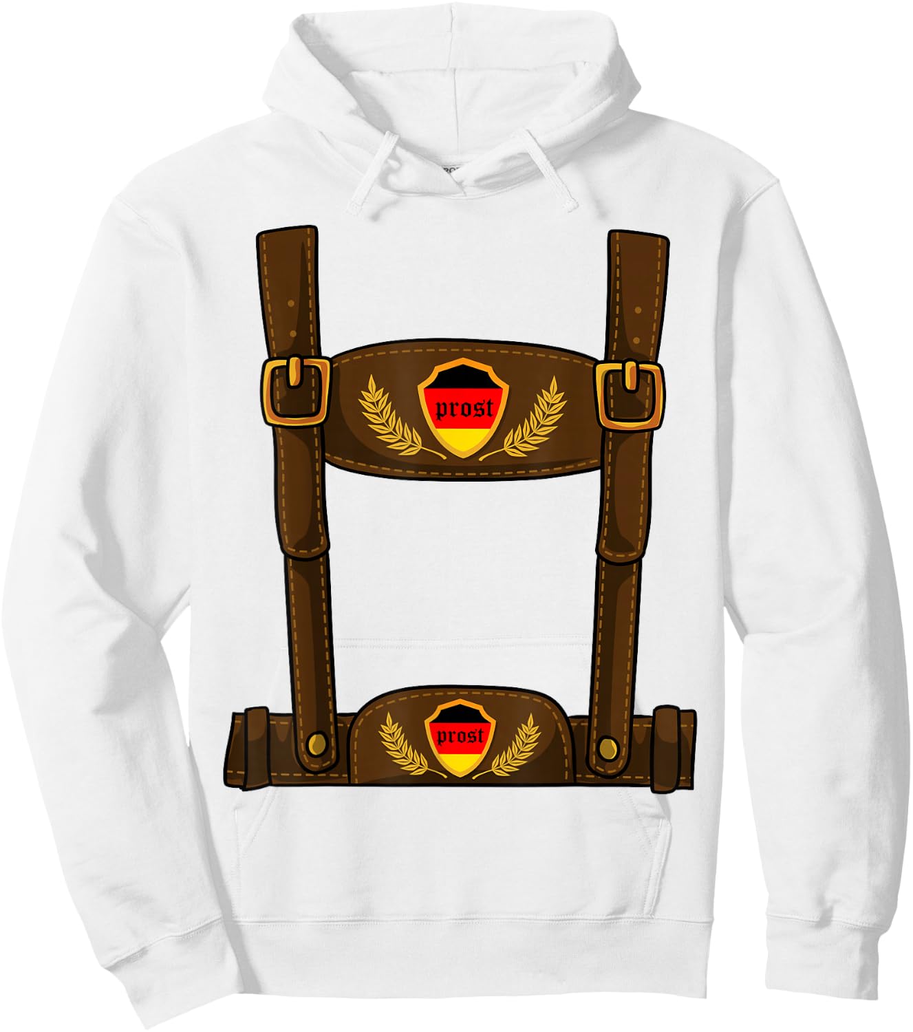 Oktoberfest Halloween Costume - Lederhosen Hoodie - Hoodie | White