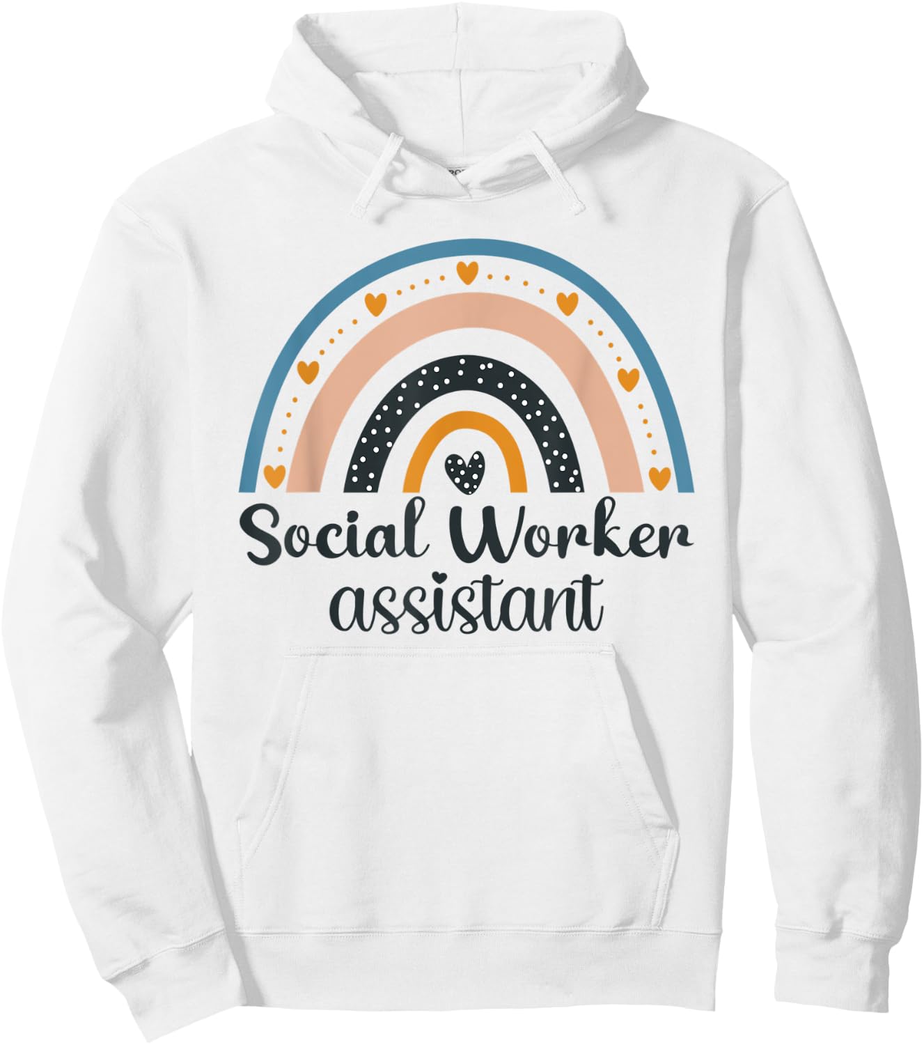 Social Worker Colored Rainbow Women Caregiver Assistant Hoodie - Hoodie | White