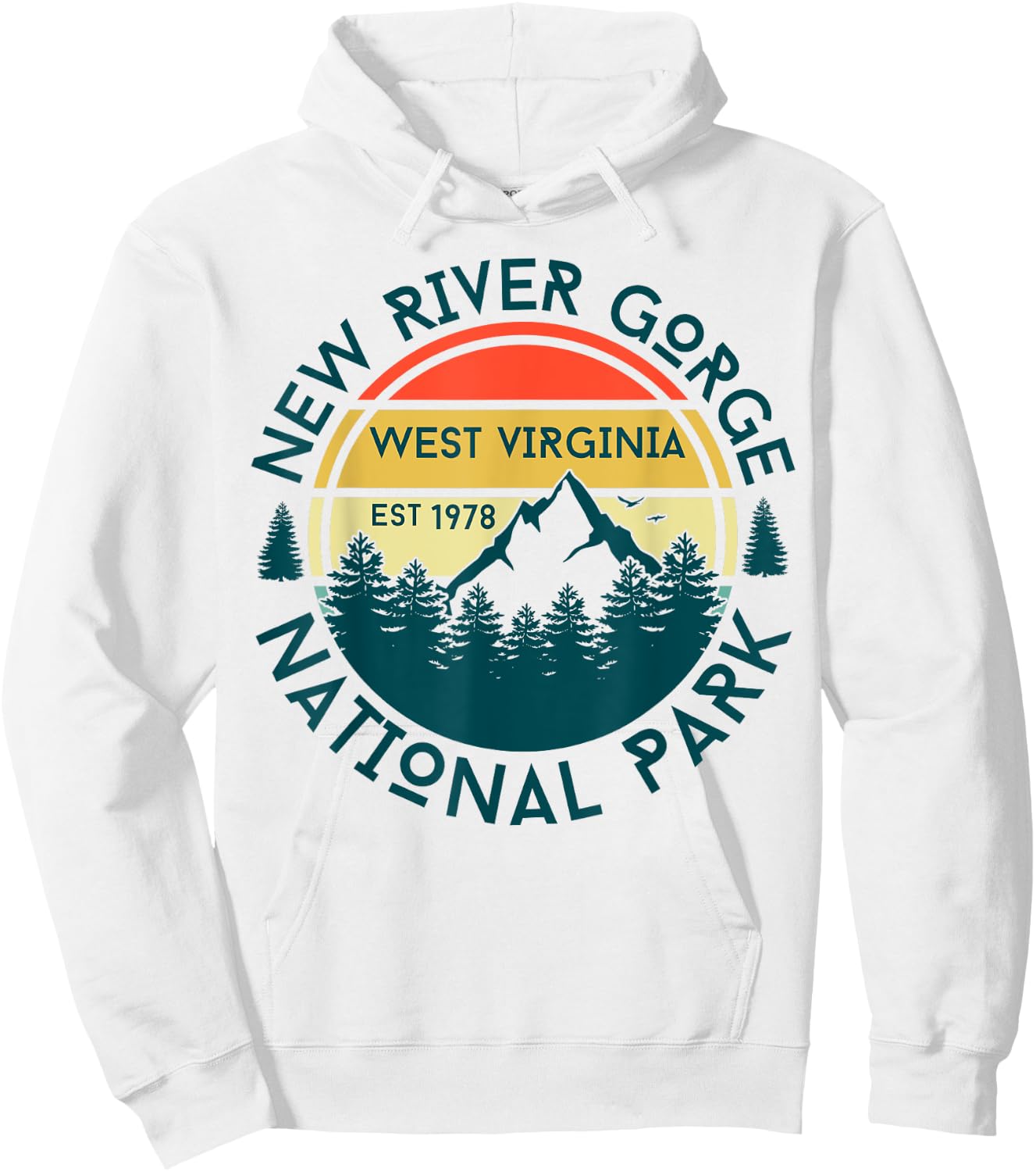 New River Gorge National Park West Virginia Hiking Outdoors Hoodie - Hoodie | White