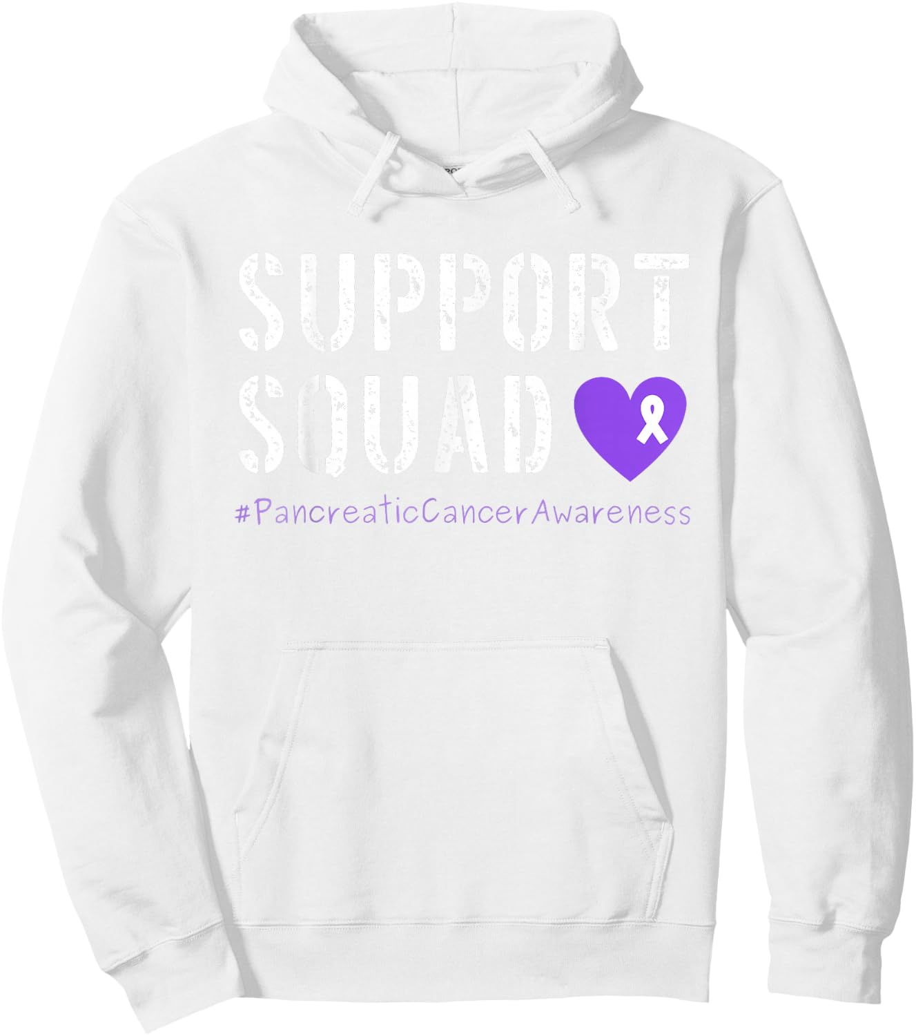Purple Ribbon Men Women Kids Pancreatic Cancer Awareness Hoodie - Hoodie | White