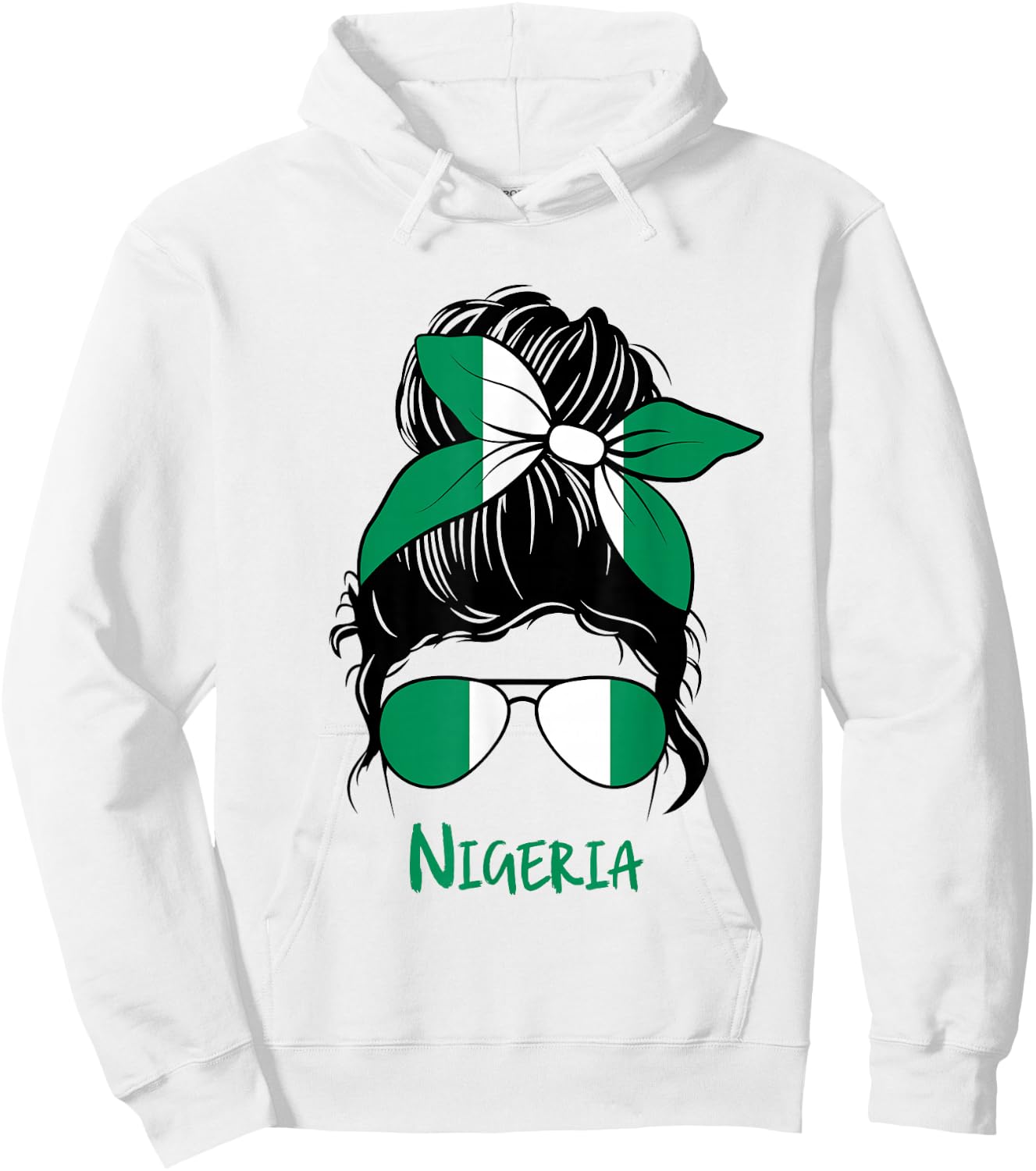 Nigeria Girl Nigerian girl Nigeria woman flag Hoodie - Hoodie | White