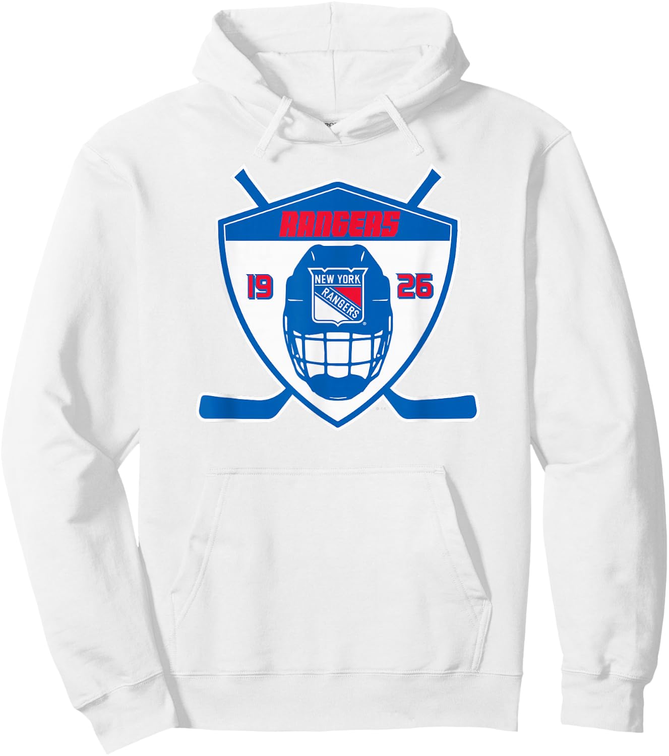 New York Rangers Shield Officially Licensed Hoodie - Hoodie | White