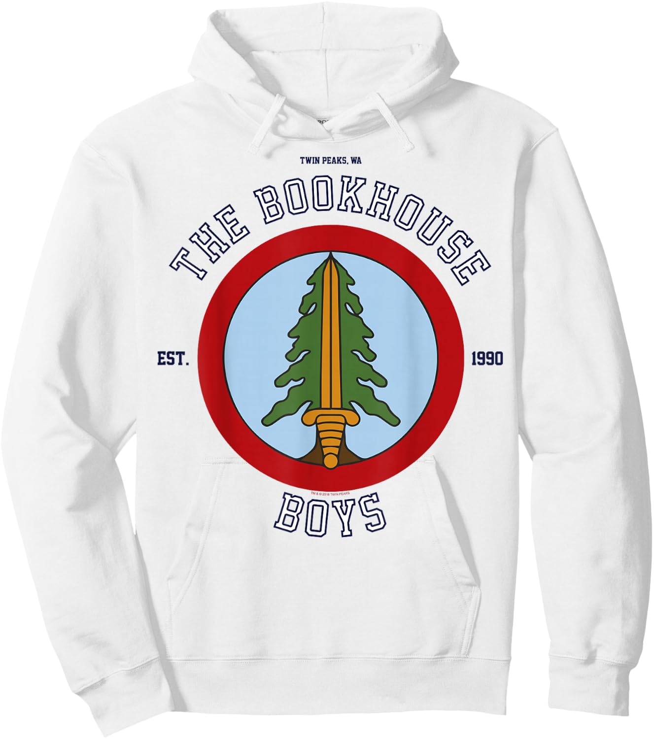 Twin Peaks The Bookhouse Boys Est. 1990 Logo Graphic Hoodie - Hoodie | White
