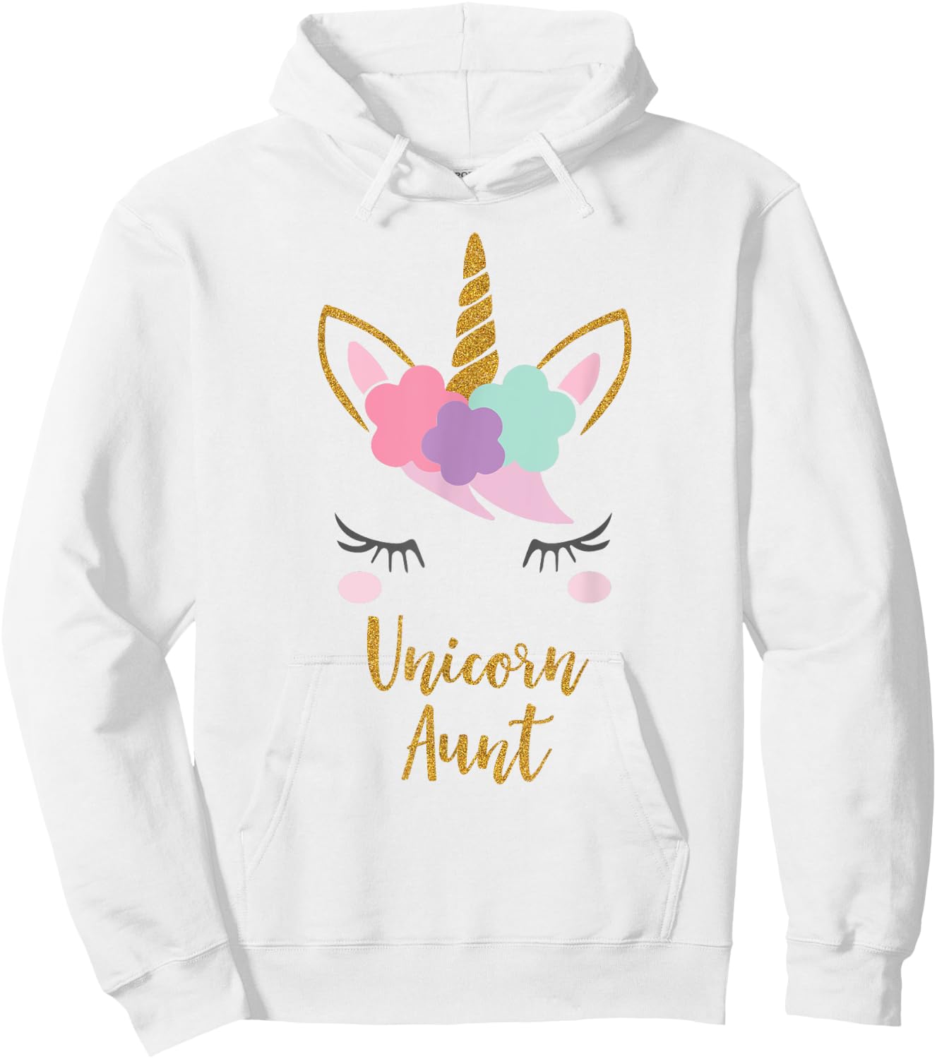 Unicorn Aunt Shirt, Aunt of the Birthday Girl Gift Hoodie - Hoodie | White