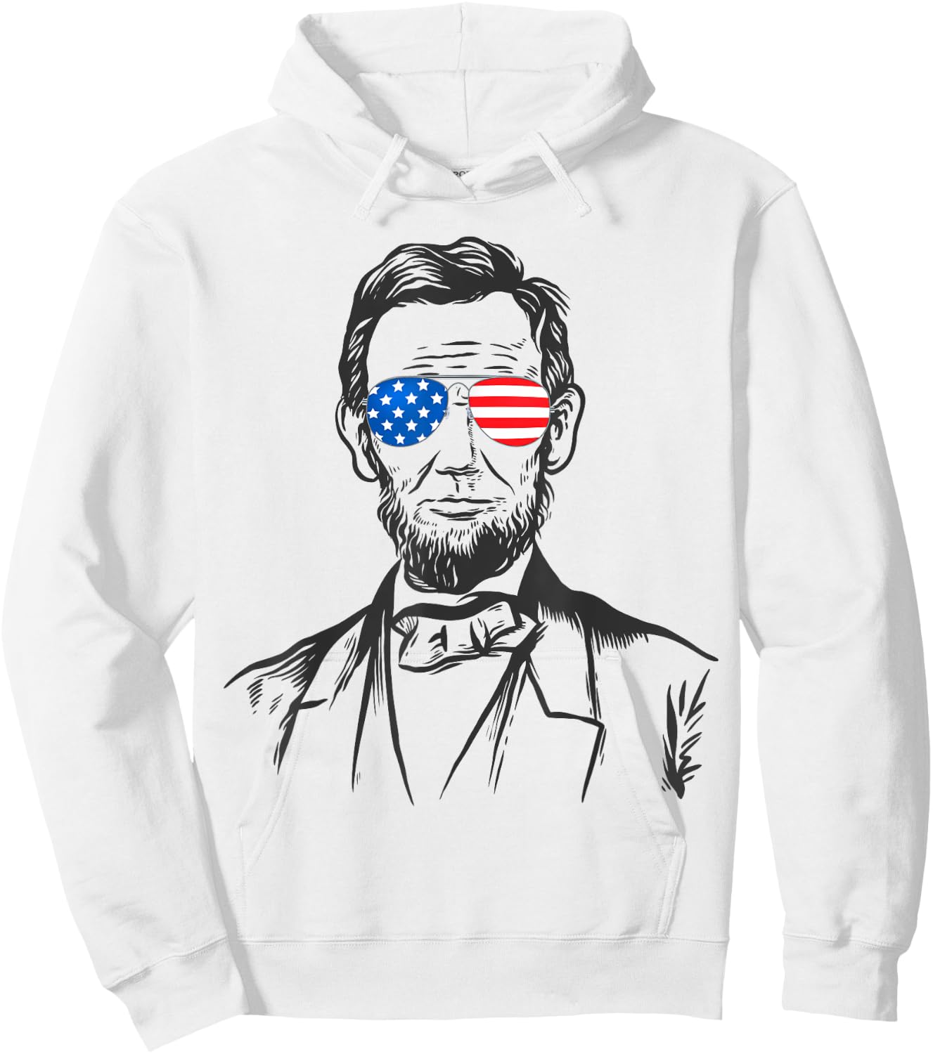 President Abraham Lincoln Portrait USA America Sunglasses Hoodie - Hoodie | White
