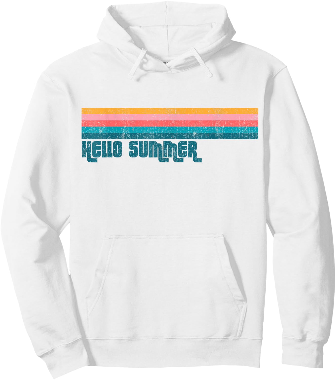 Vintage Hello Summer Retro Stripe Cute Beach Women's Gift Hoodie - Hoodie | White