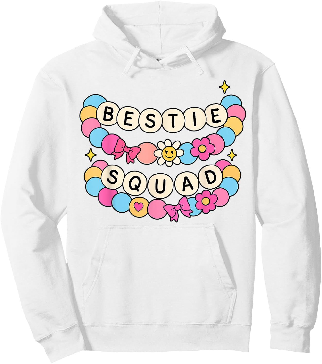 Bestie Squad Twinning Best Friend Matching Girls Bracelets Hoodie - Hoodie | White